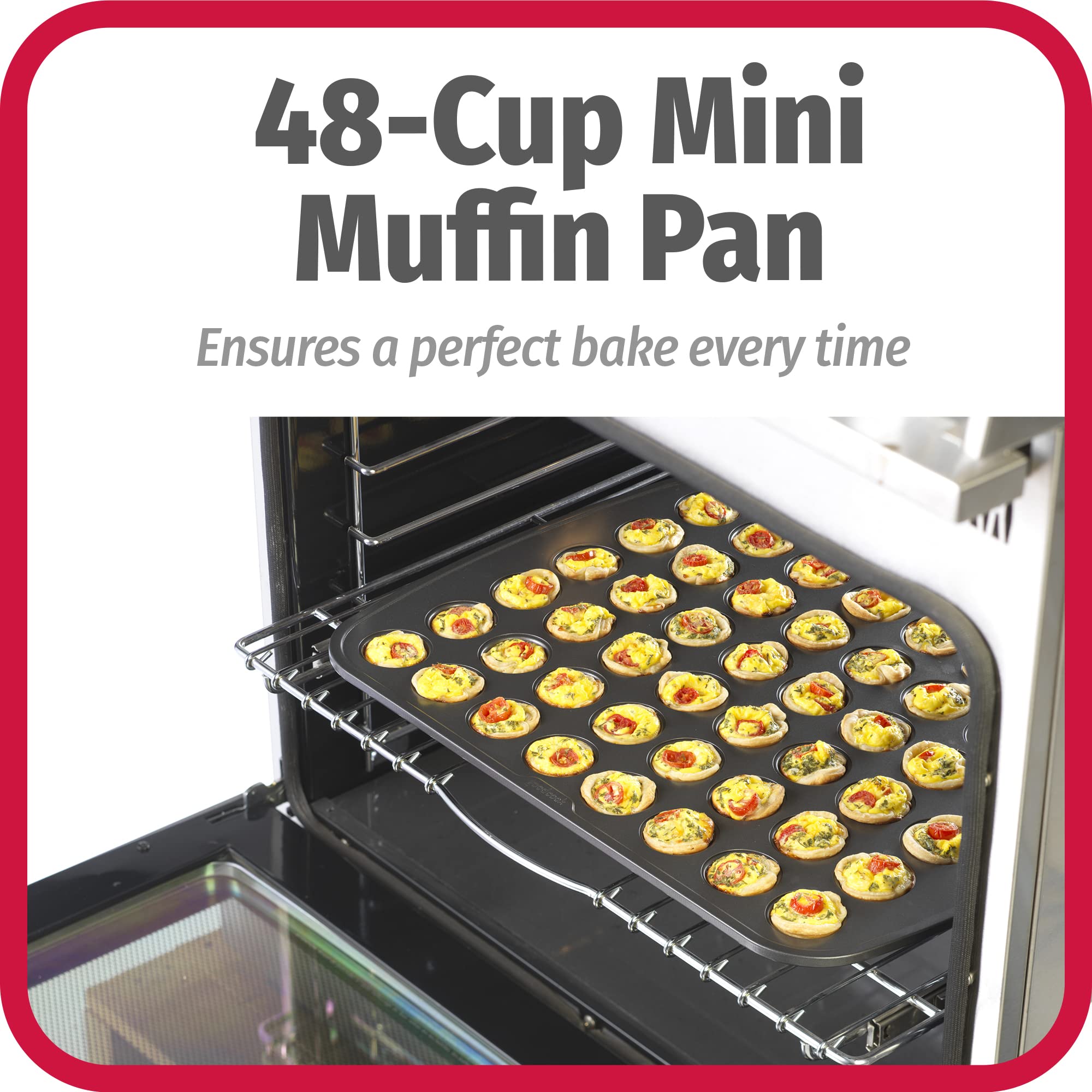 Goodcook 48-Cup Nonstick Steel Mini Cupcake And Muffin Pan, Gray