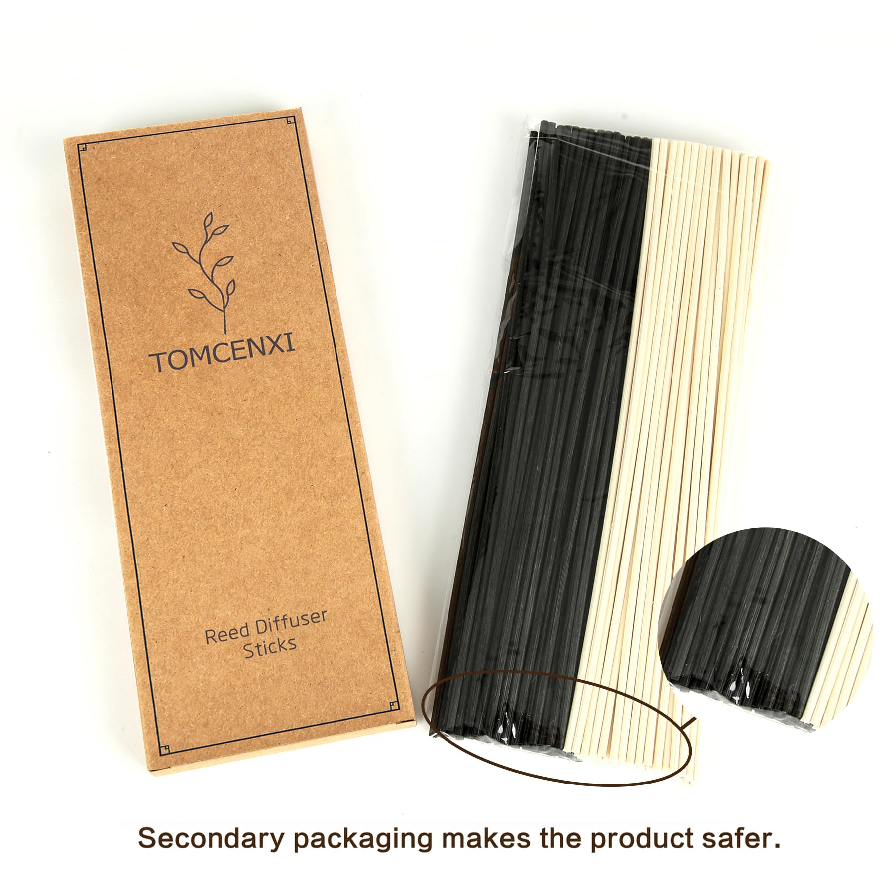 Tc 100Pcs Reed Diffuser Sticks,10 Inch Natural Rattan Wood Sticks,Diffuser Refills,Essential Oil Aroma Diffuser Replacements Sti