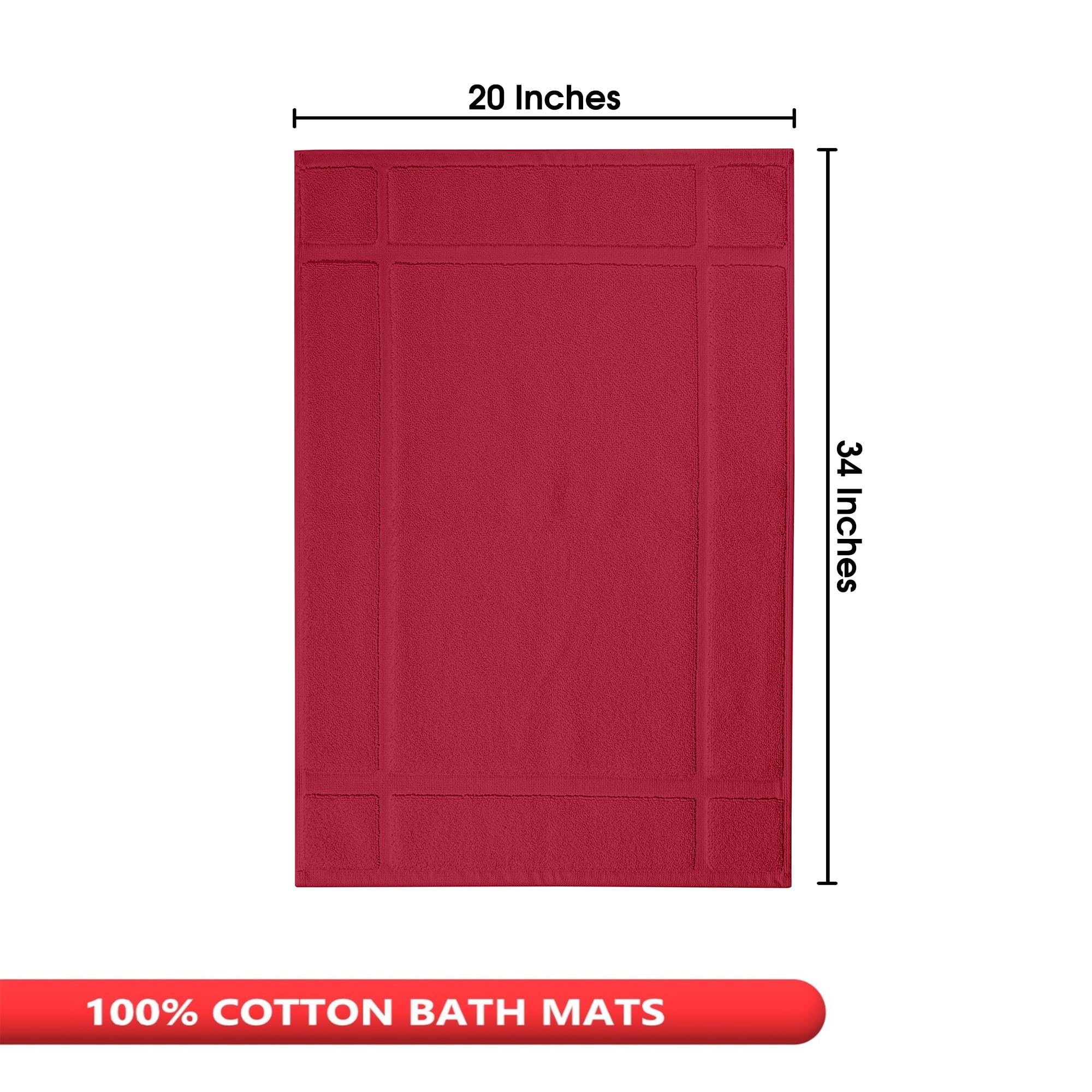 Ample Decor Cotton Bath Mats Set Of 2 34 X 20 Inches, 1350 Gsm Oeko Tex Certified Solid Construction Thick & Plush, For Bathroom