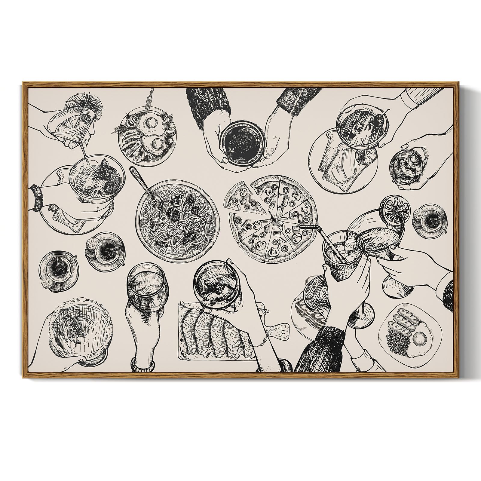 Insimsea Framed Wall Art For Living Room Abstract Modern Dining Room Canvas Art Wall Decor Rustic Artwork Farmhouse Oil Painting