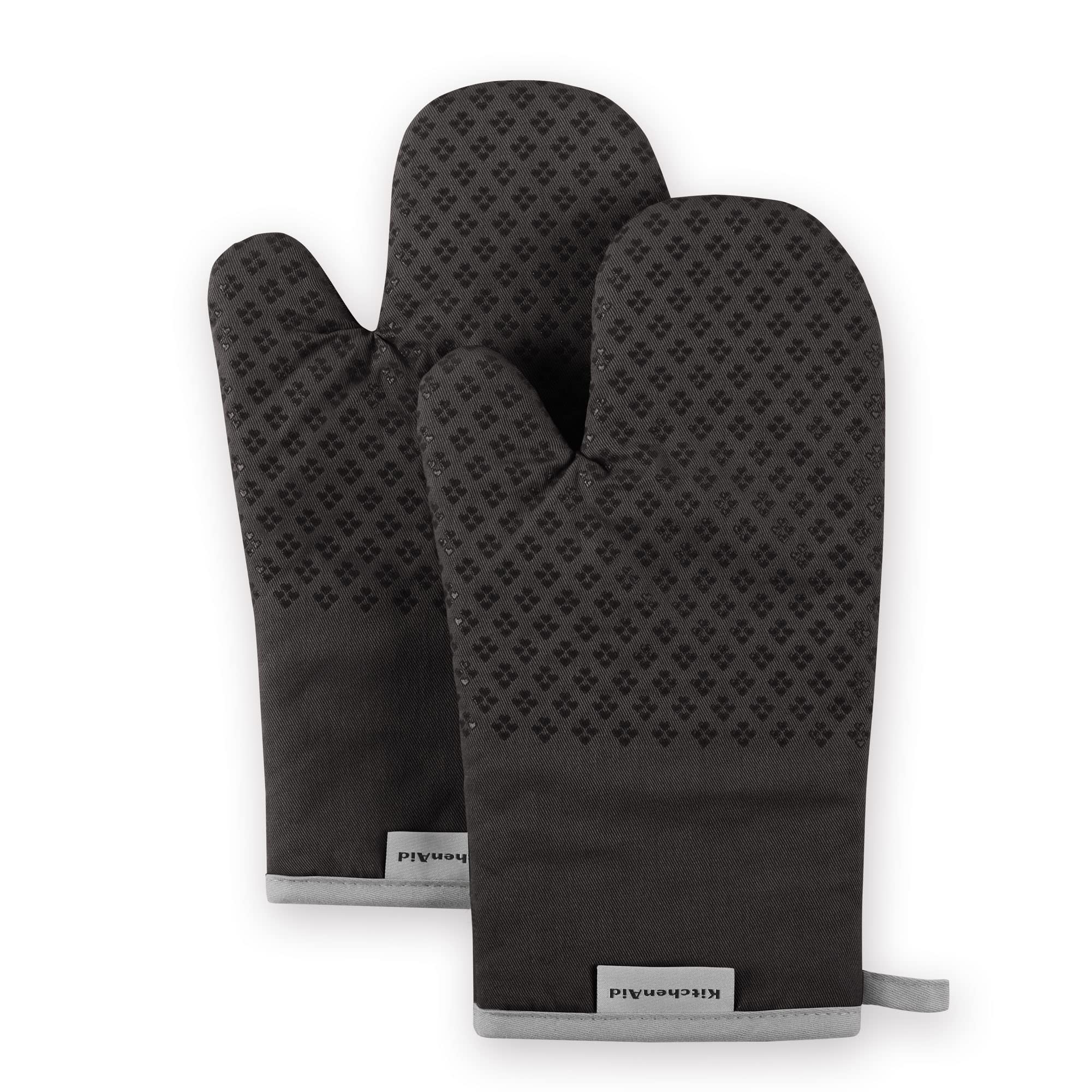 Kitchenaid Asteroid Oven Mitt Set, 7''X12.5'', Black, 2 Piece