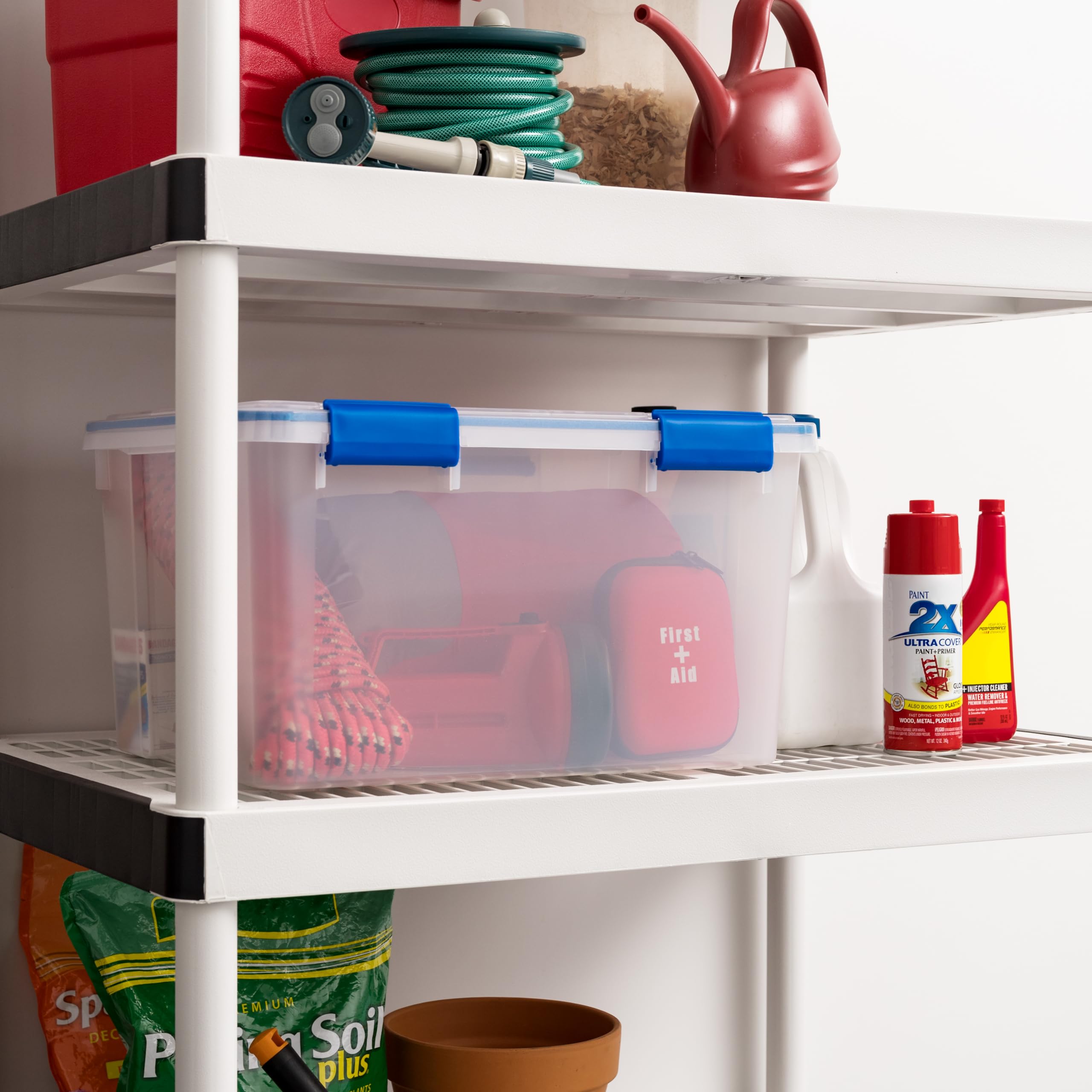 Iris Usa Weatherpro 44 Qt Storage Bins With Lids, 2 Pack, Bpa-Free Plastic Gasket Box With Tight Latch And Seal, Stackable Nesta