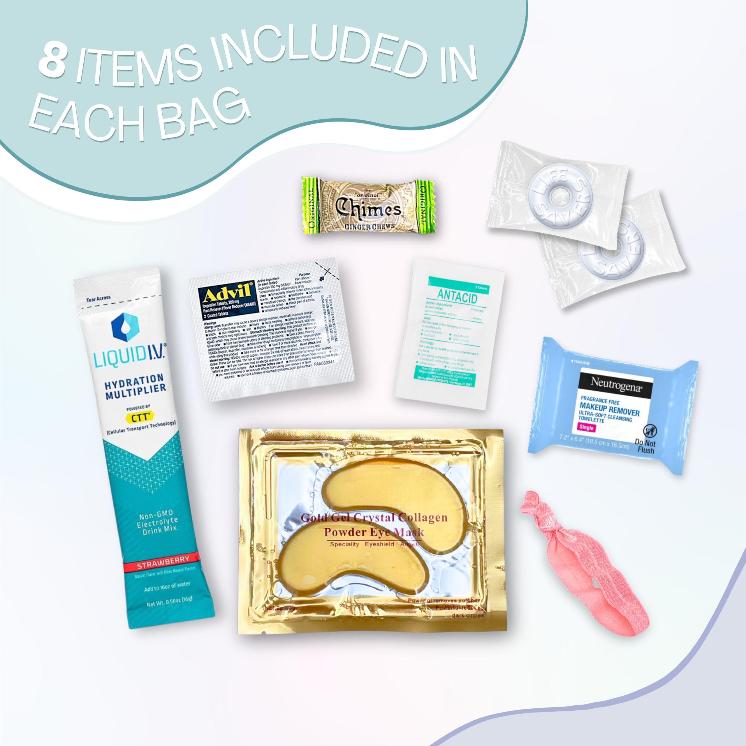 Hangover Kit (5 Pack) Pre Filled Party Favors, Goodie Bags, Gift For Bachelorette, Wedding, 21St Birthday, Girls Trip And All Ce