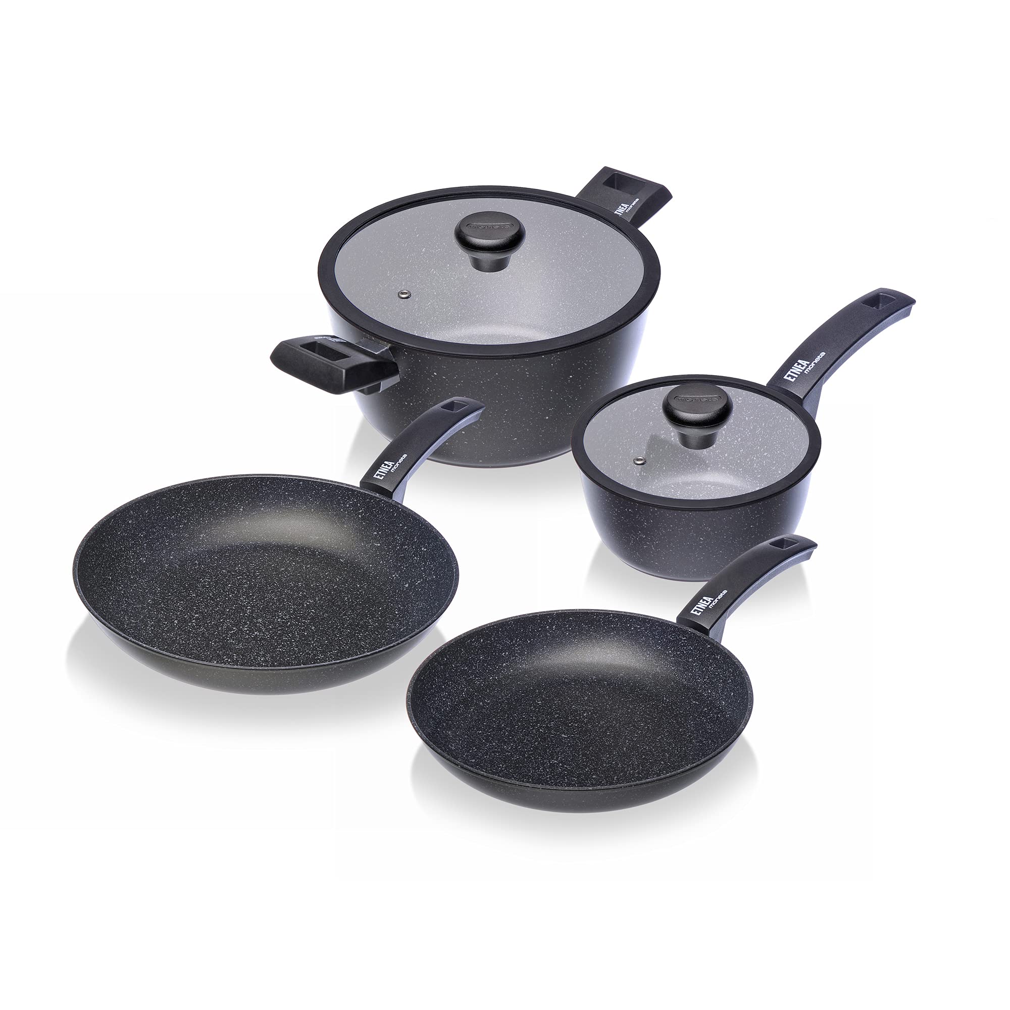 Moneta Etnea Artech Ultra Essential Pots & Pans Set, Aluminum, Black