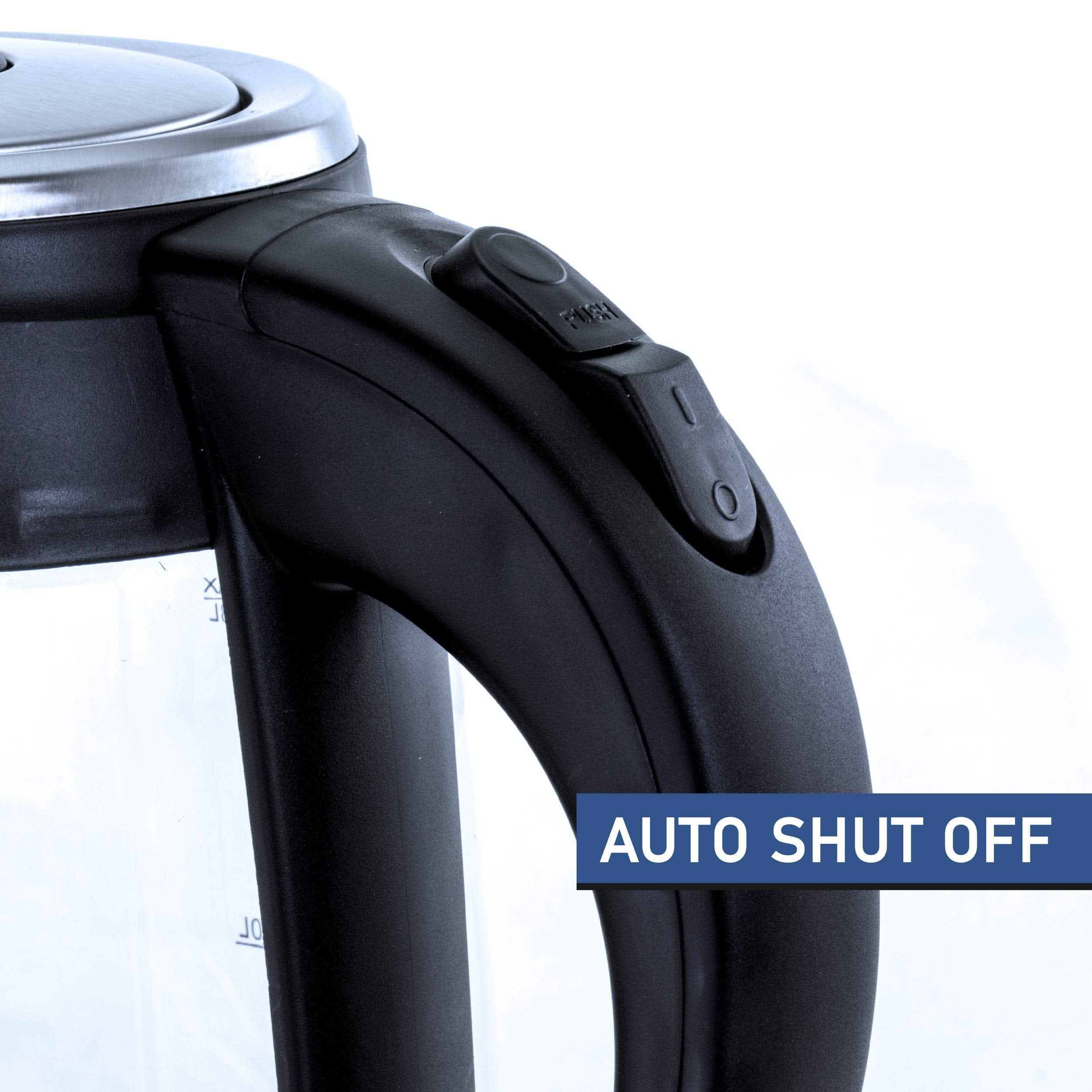 Megachef 1.8Lt Stainless Steel Body And Glass Electric Tea Kettle