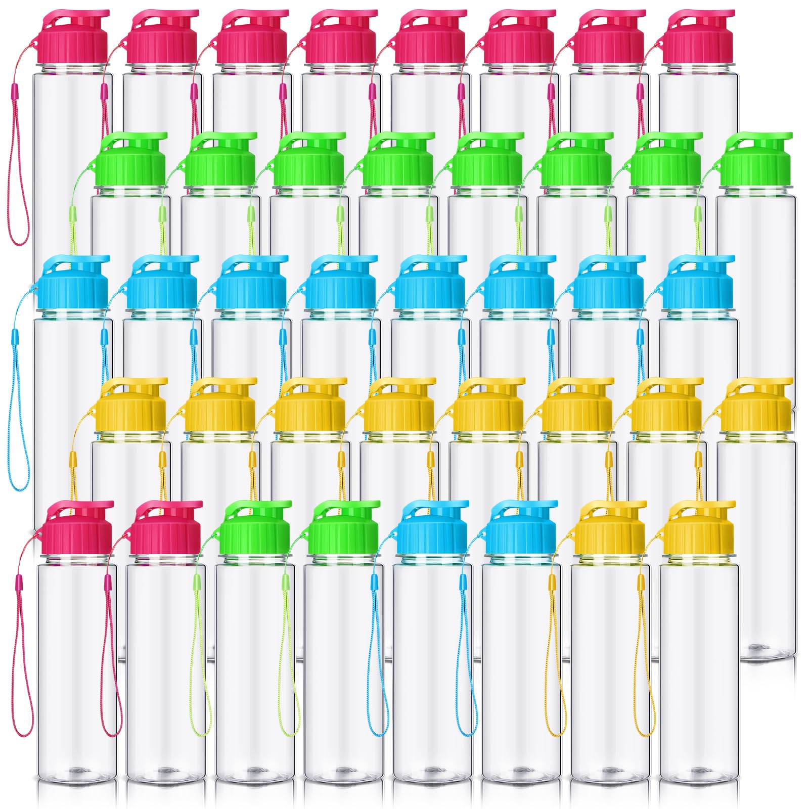 Mifoci 40 Pieces Plastic Water Bottle Bulk for Kids Adults, Multicolor