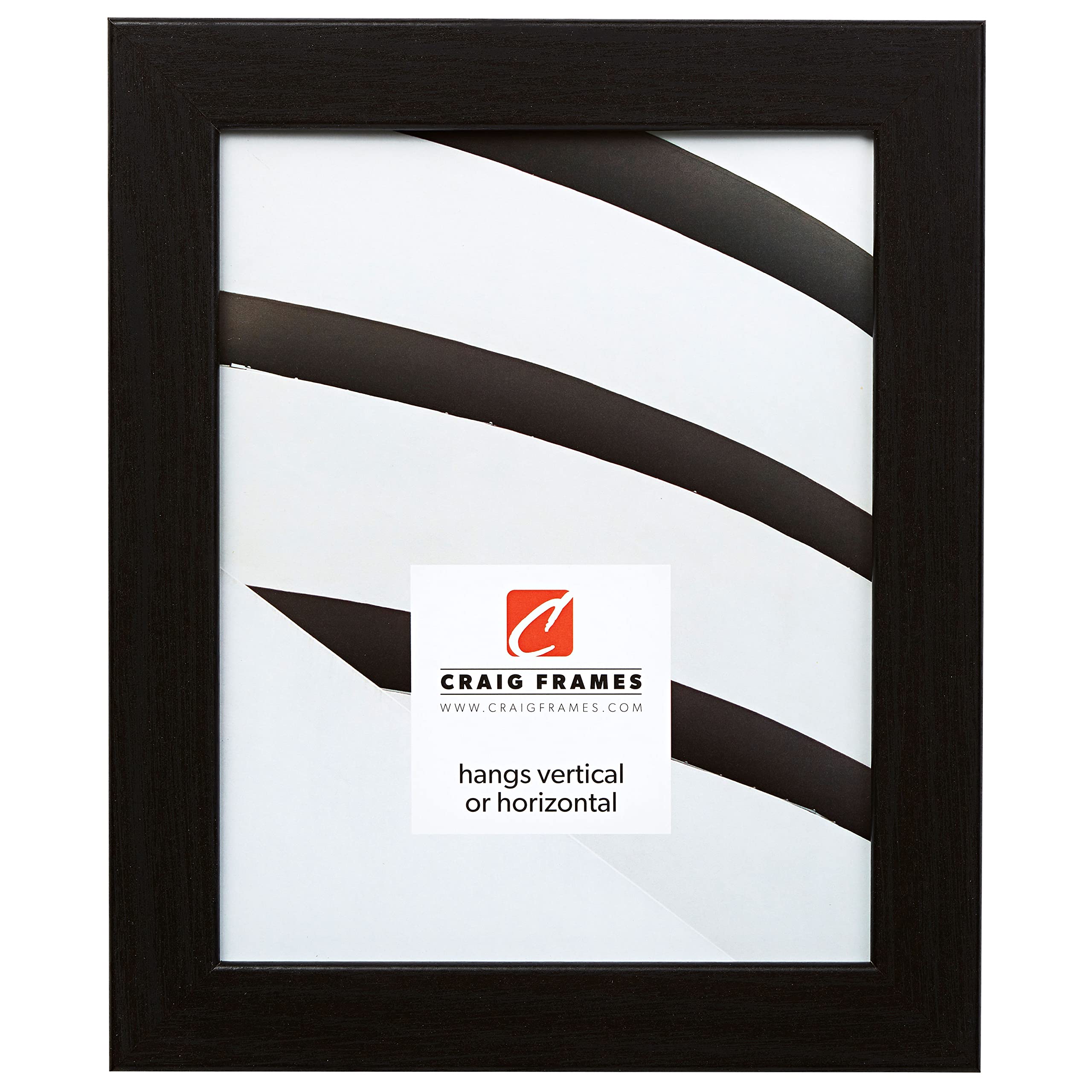 Craig Frames Bauhaus 125, 16x22 Picture Frame, Black Oak
