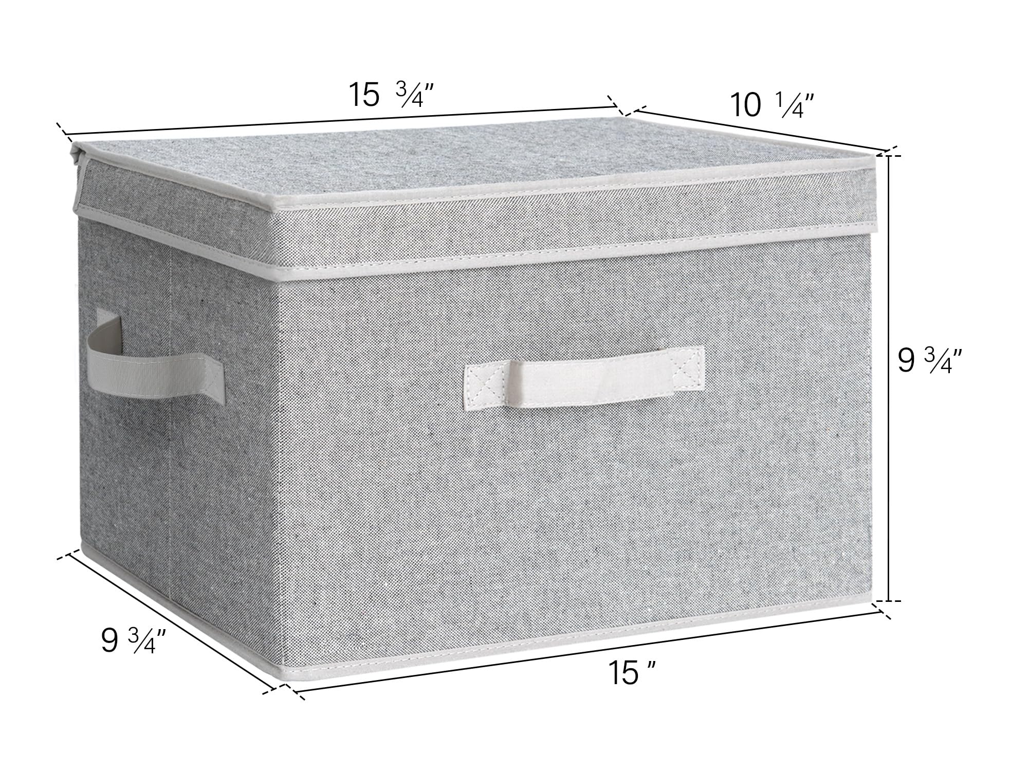 StorageWorks Decorative Storage Boxes  Storage Basket with Lid and Handles  Gray  Large  2-Pack  15 ? '' L x 10 ? '' W x 9 ? '' H