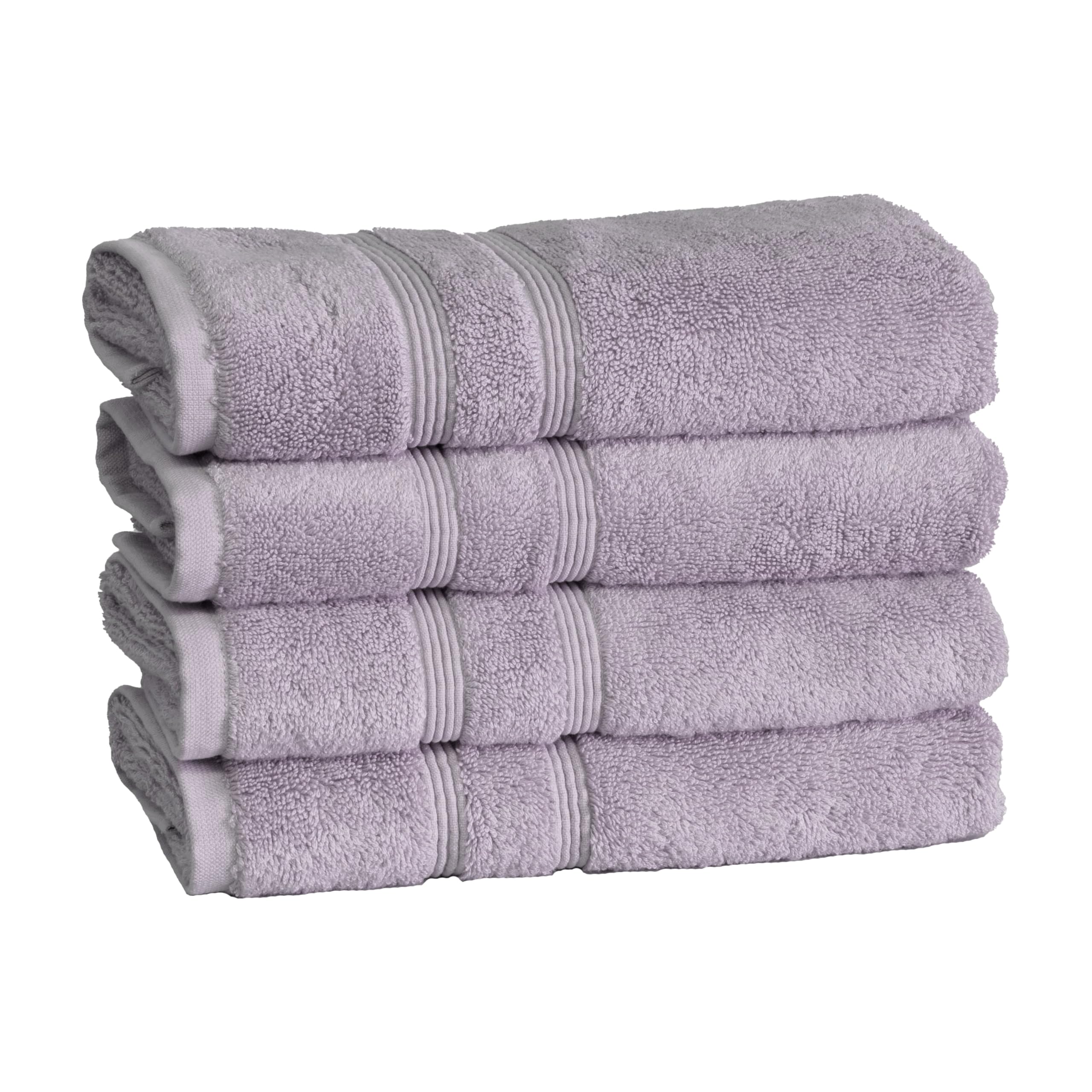 Mosobam Luxury Turkish Set Of 4 Hand Towels 16X30 Lavender Aura 700 Gsm Bamboo Viscose & Aegean Turkish Combed Cotton