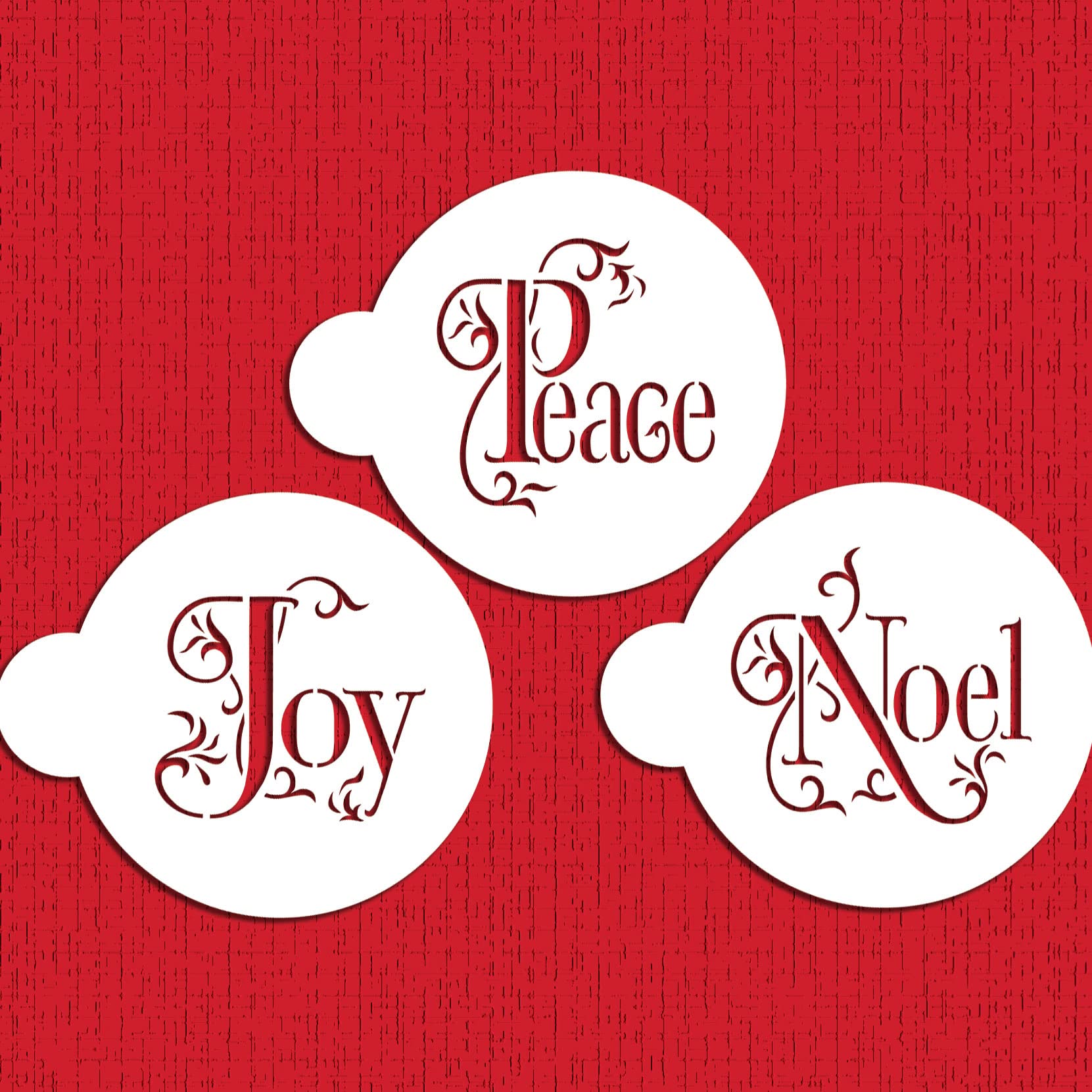 Joy, Noel And Peace Cookie Set By Designer Stencils