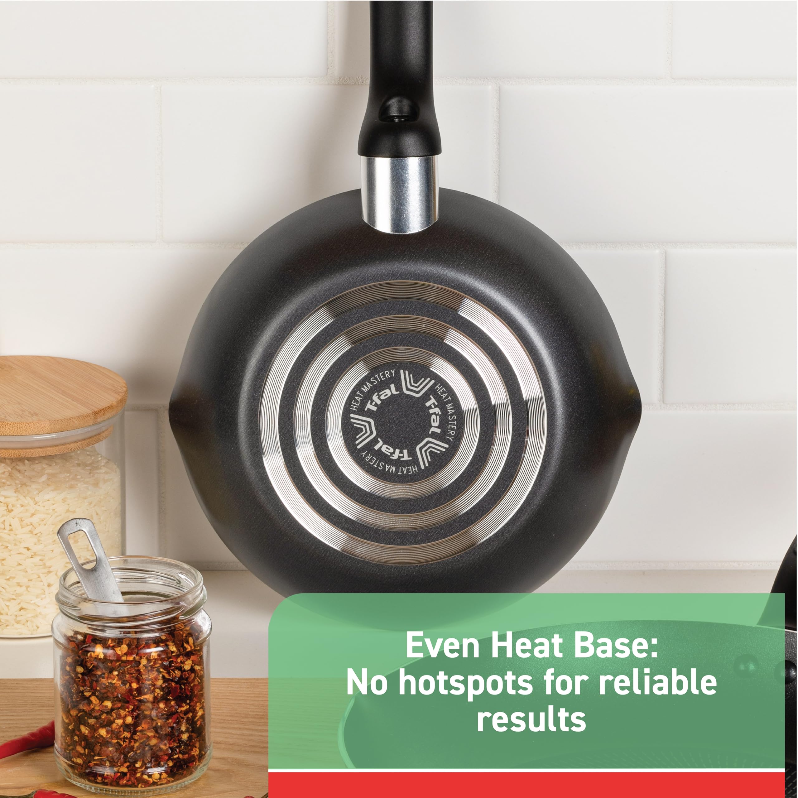 Tefal Nonstick Saute Pan 5 Quart with Glass Lid, Black, Oven Safe to 350F, Dishwasher Safe, Model 32406037632