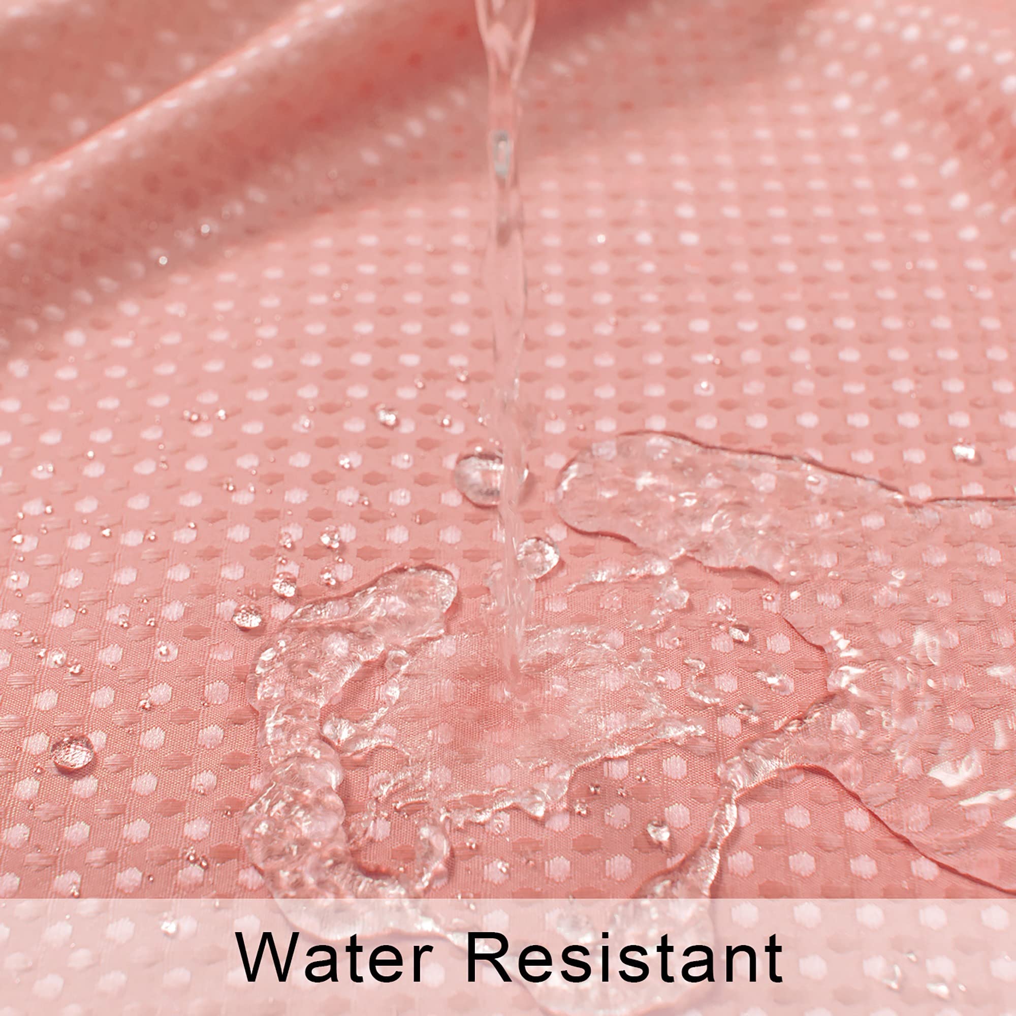 Pink Dorm Shower Curtain For Girls,Ombre Designs Waffle Weave Waterproof Fabric Shower Curtian Liner With Hooks Set For Small St