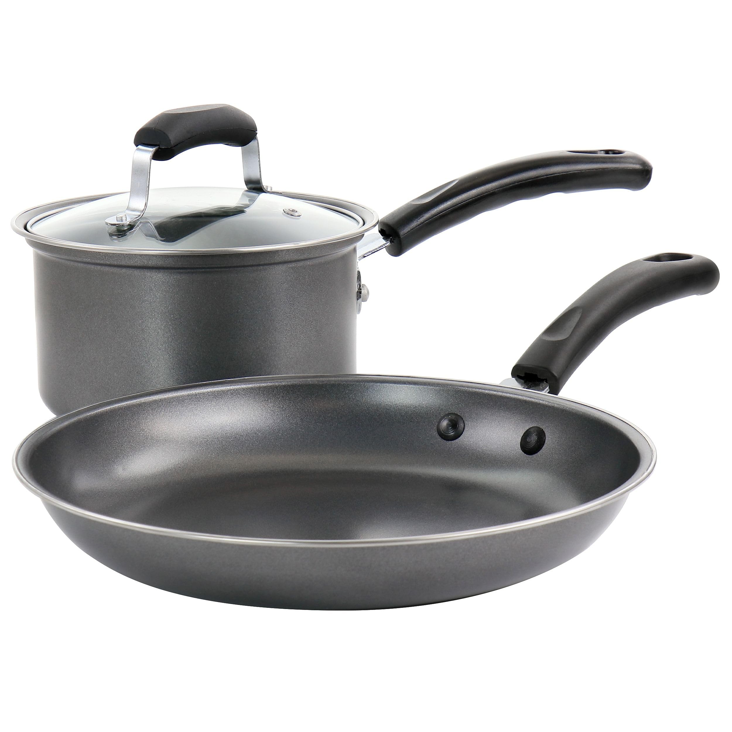 Gibson Everyday Highberry Non Stick Steel Breakfast Cookware, Set Of 2, Charcoal, Kitchen Cooking Accessories