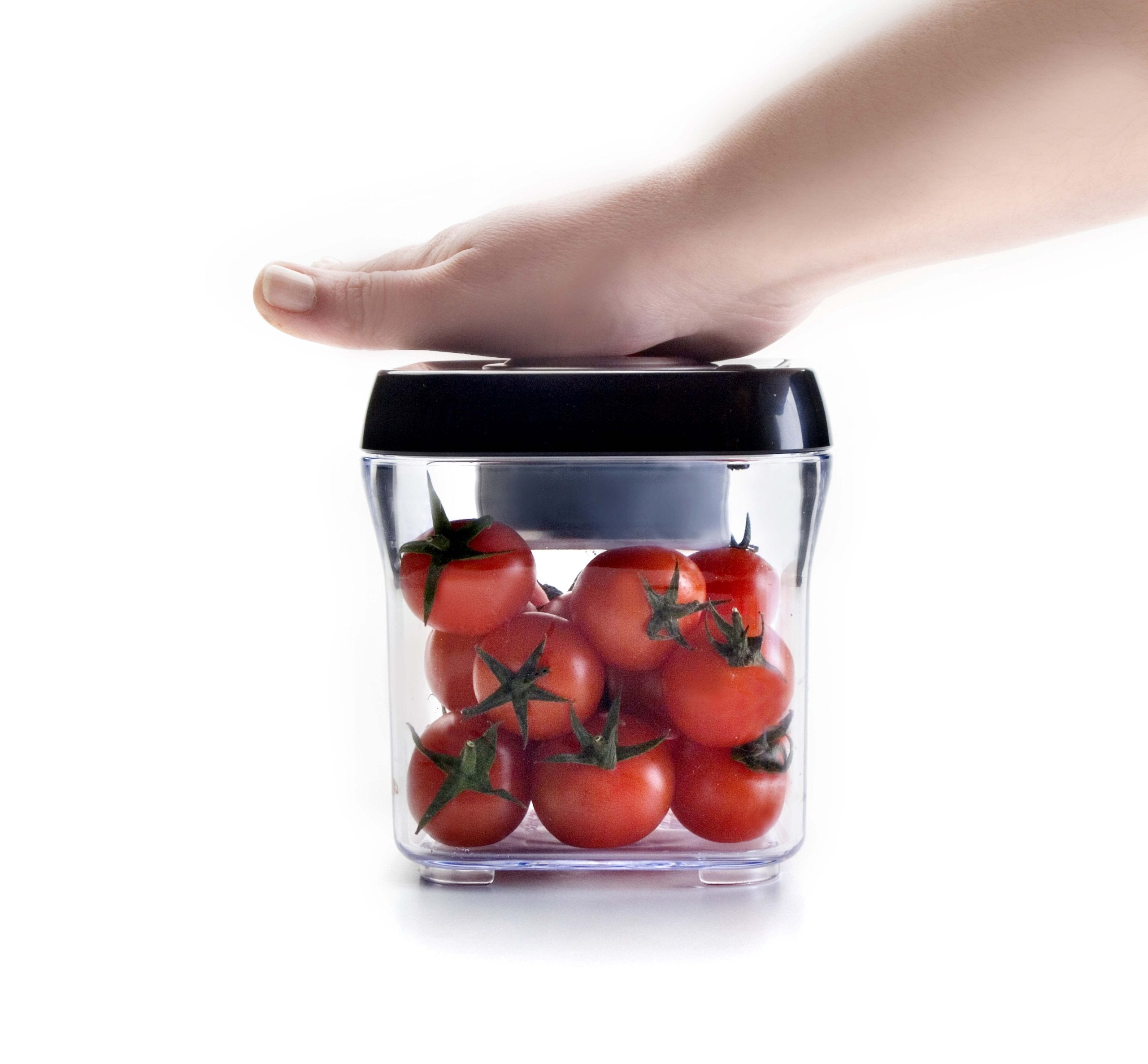 Ibili 788619 Contenant Alimentaire Sous Vide Empilable Vaccum Food Saver Stackable 1950 Ml, Silver/Black/Transparent