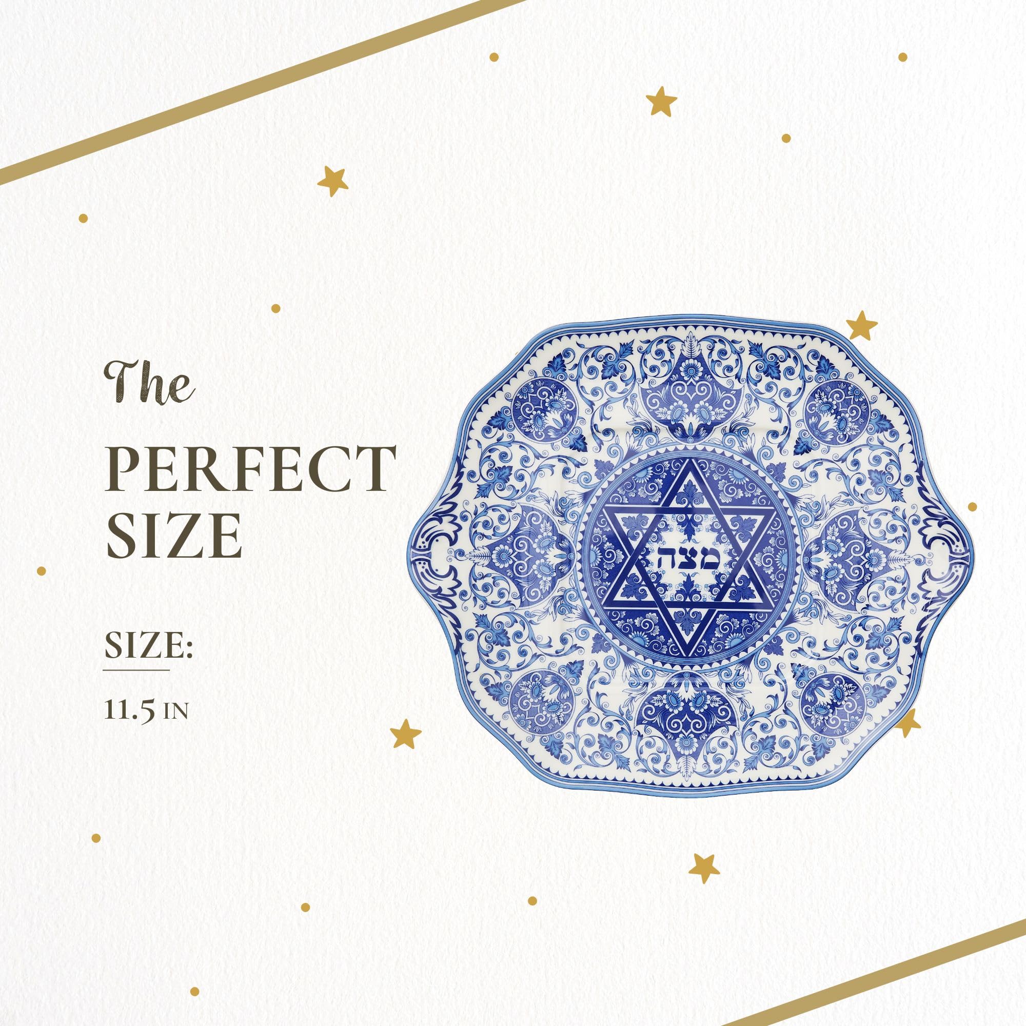 Spode Judaica Matzoh Plate  11.5 inch Platter for Matza  Made of Fine Porcelain  Dishwasher Safe