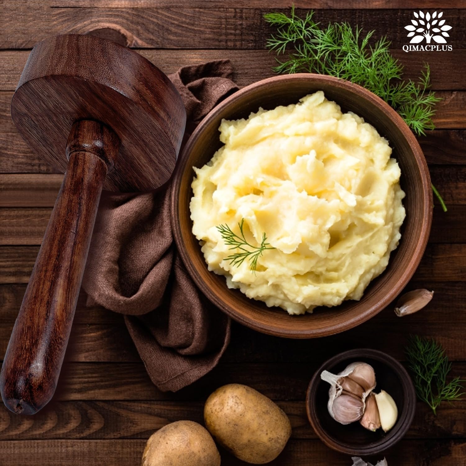 Wholelifeobjects Wooden Potato Masher Daily Use Wooden Pav Bhaji/Vegetable/Potato Masher Wooden Roti Chapati Presser,Roti Bhakri