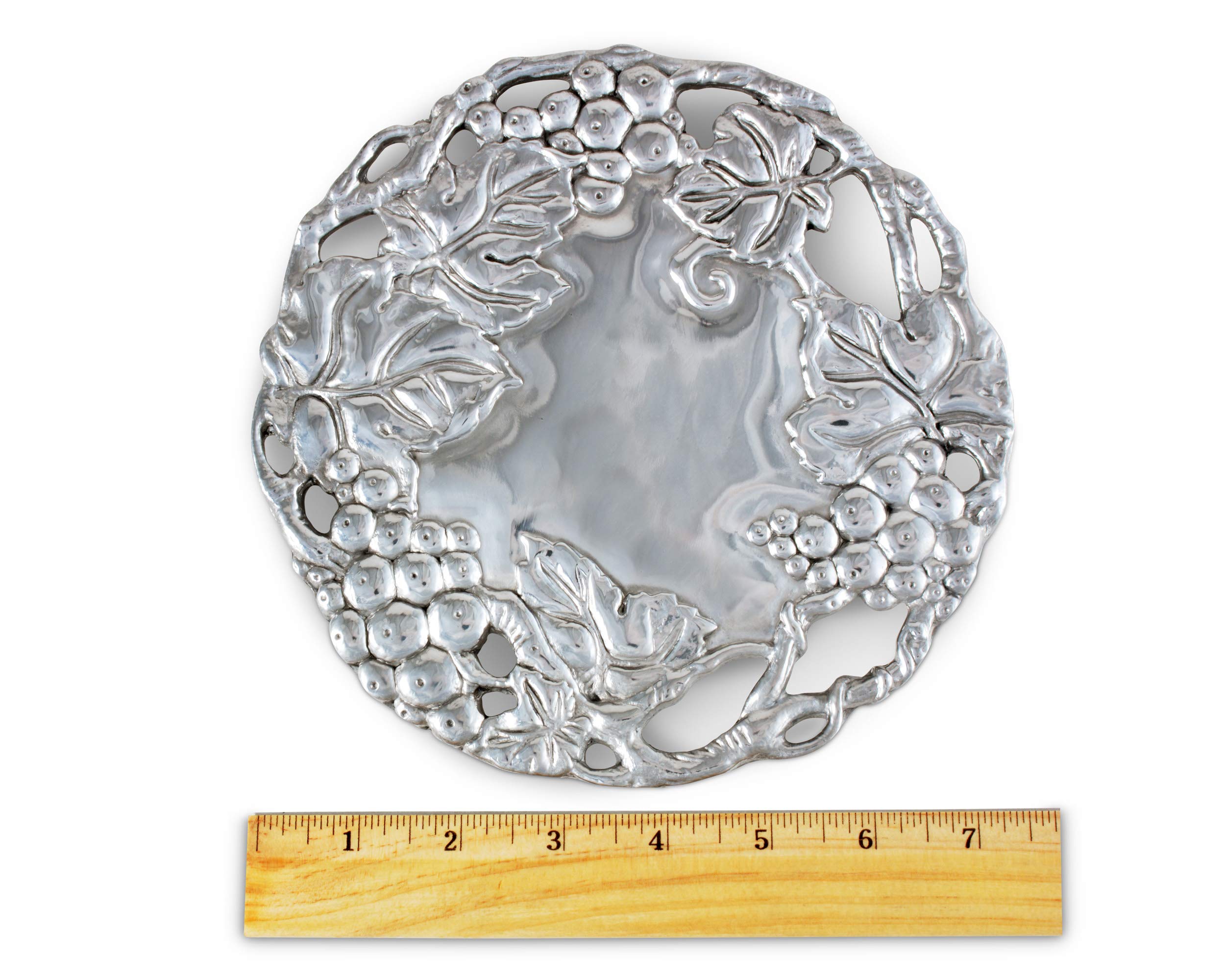 Arthur Court Metal Grapevine Trivet Classic Grape Pattern Detailly Sand Casted Aluminum With Artisan Quality Hand Polished Hot P