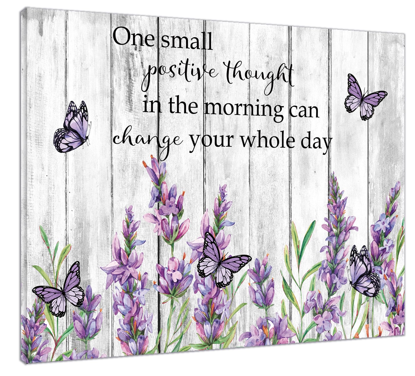 Purple Lavender Wall Art For Bathroom Inspirational Quotes And Vintage Butterfly Abstract Canvas Wall Art Country Plant Flower W