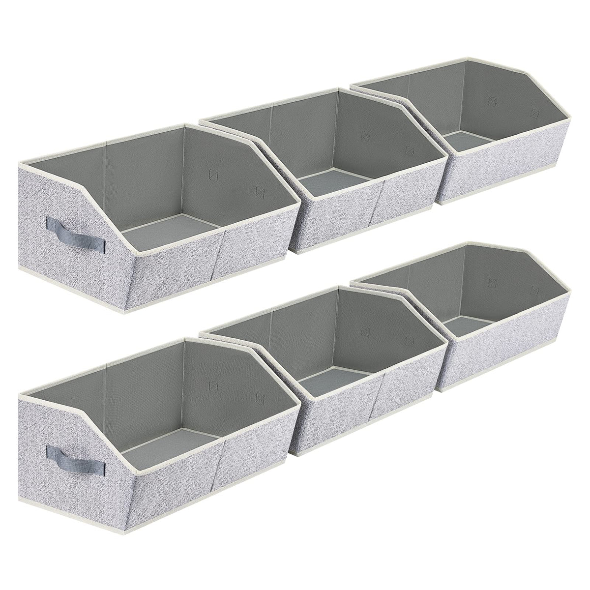 Homsorout Closet Organizers Bins 6 Packs - Large Closet Shelf Organizer With Handles, Fabric Trapezoid Storage Bins For Bins And