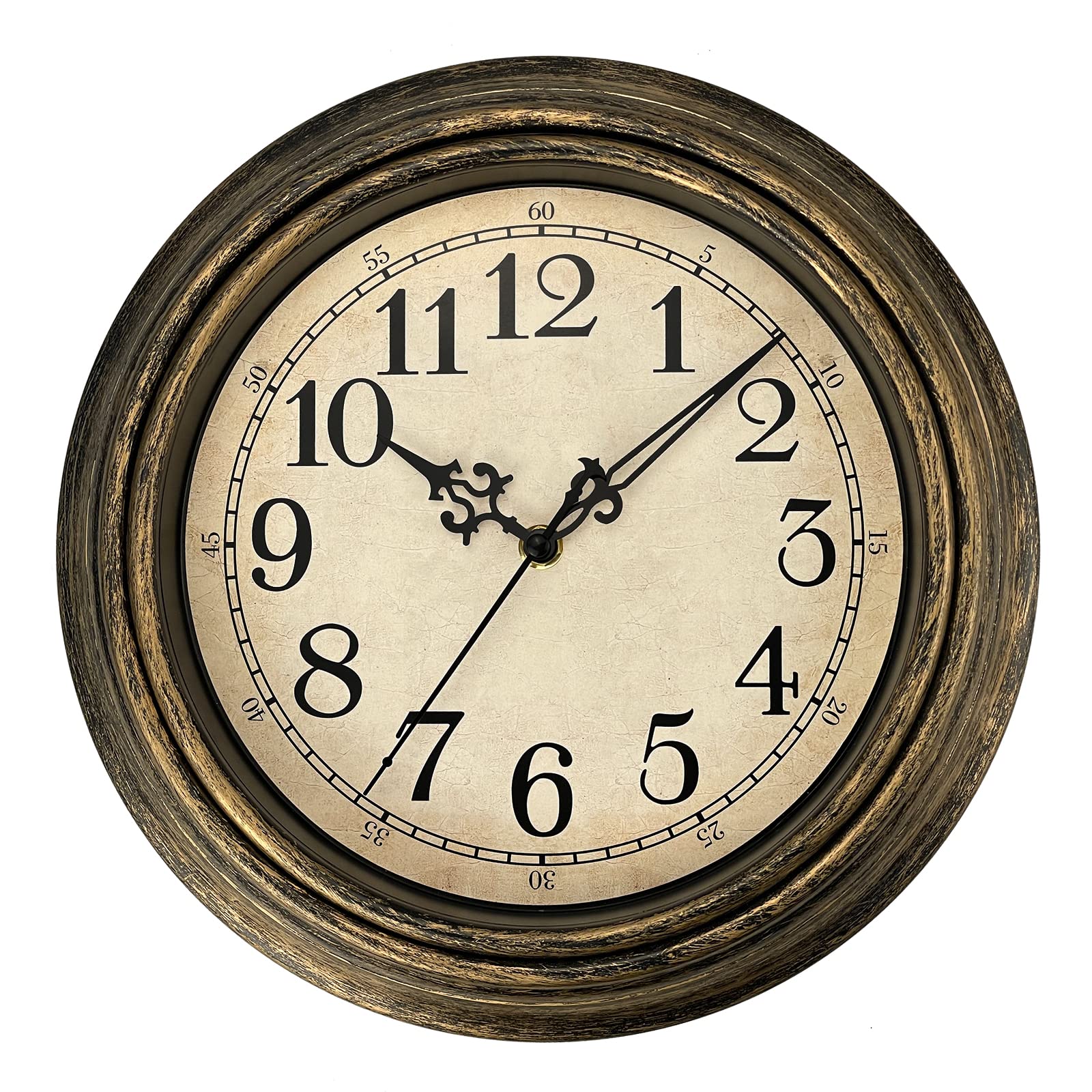 Plumeet Small Retro Wall Clock, 10 Non Ticking Classic Silent Vintage Wall Clocks Decorative Kitchen Living Room Bedroom - Bat