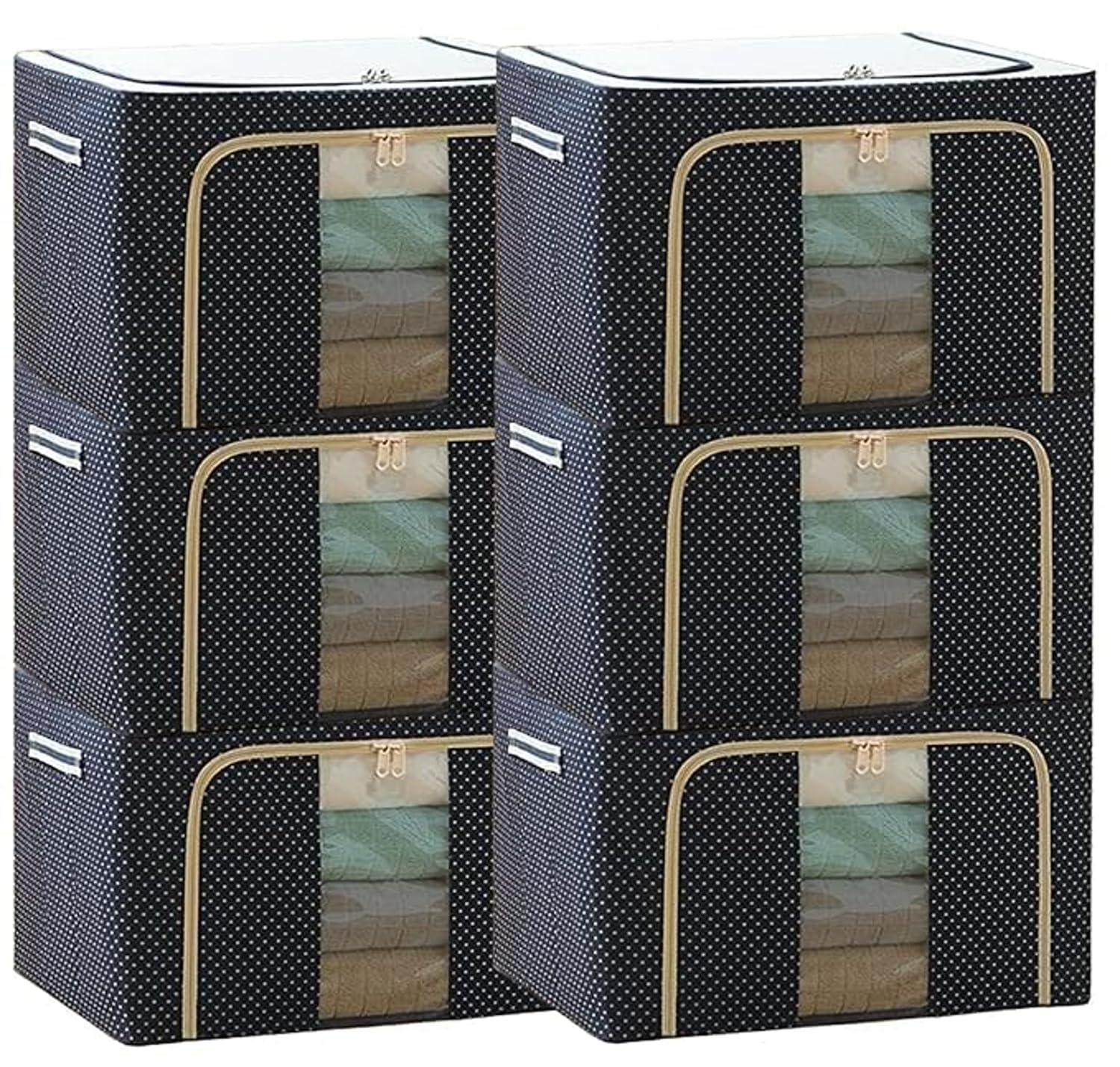 Vrlse Durable Fabric Closet Storage Box With Dual Access Windows  SpaceSaving Organizer For Clothing, Quilts, Sheets & Househo