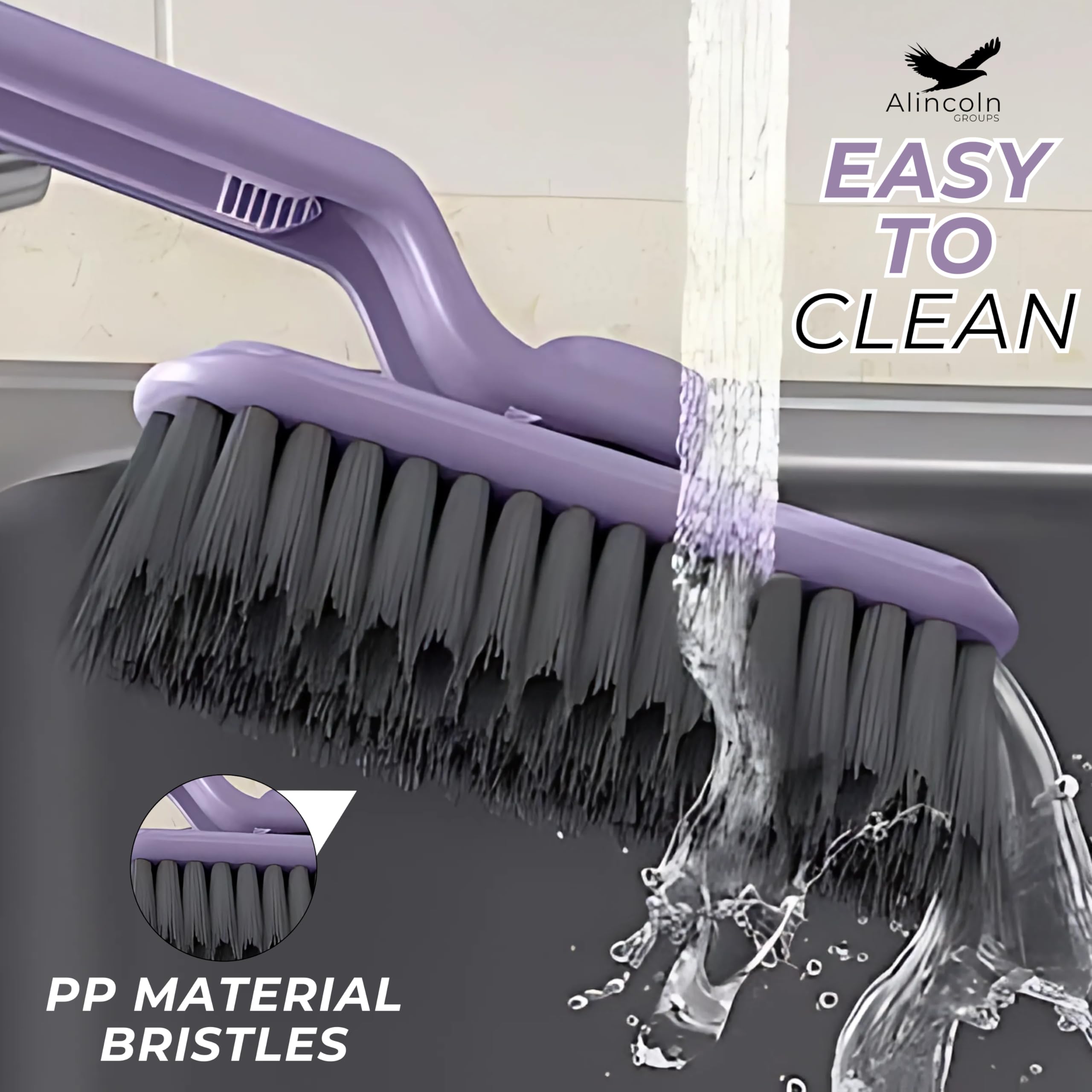 Alincoln 360 Rotating Multifunctional Toilet Cleaning Brush | Durable Hard Bristles Bathroom Cleaning Brush | Compact, Efficient