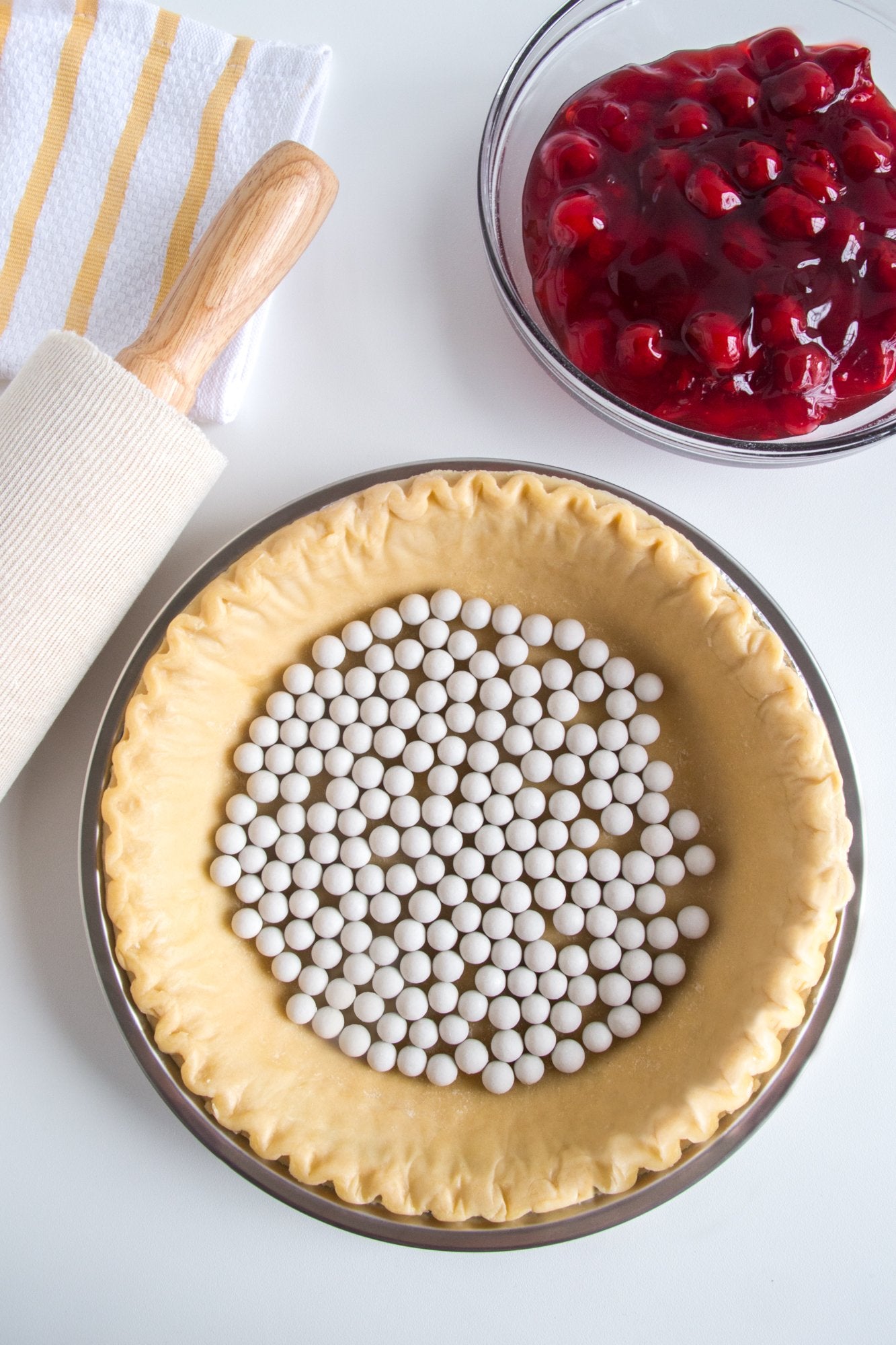 Fox Run Ceramic Pie Crust Baking Weights, 8.8-Ounce, Glass Storage Jar