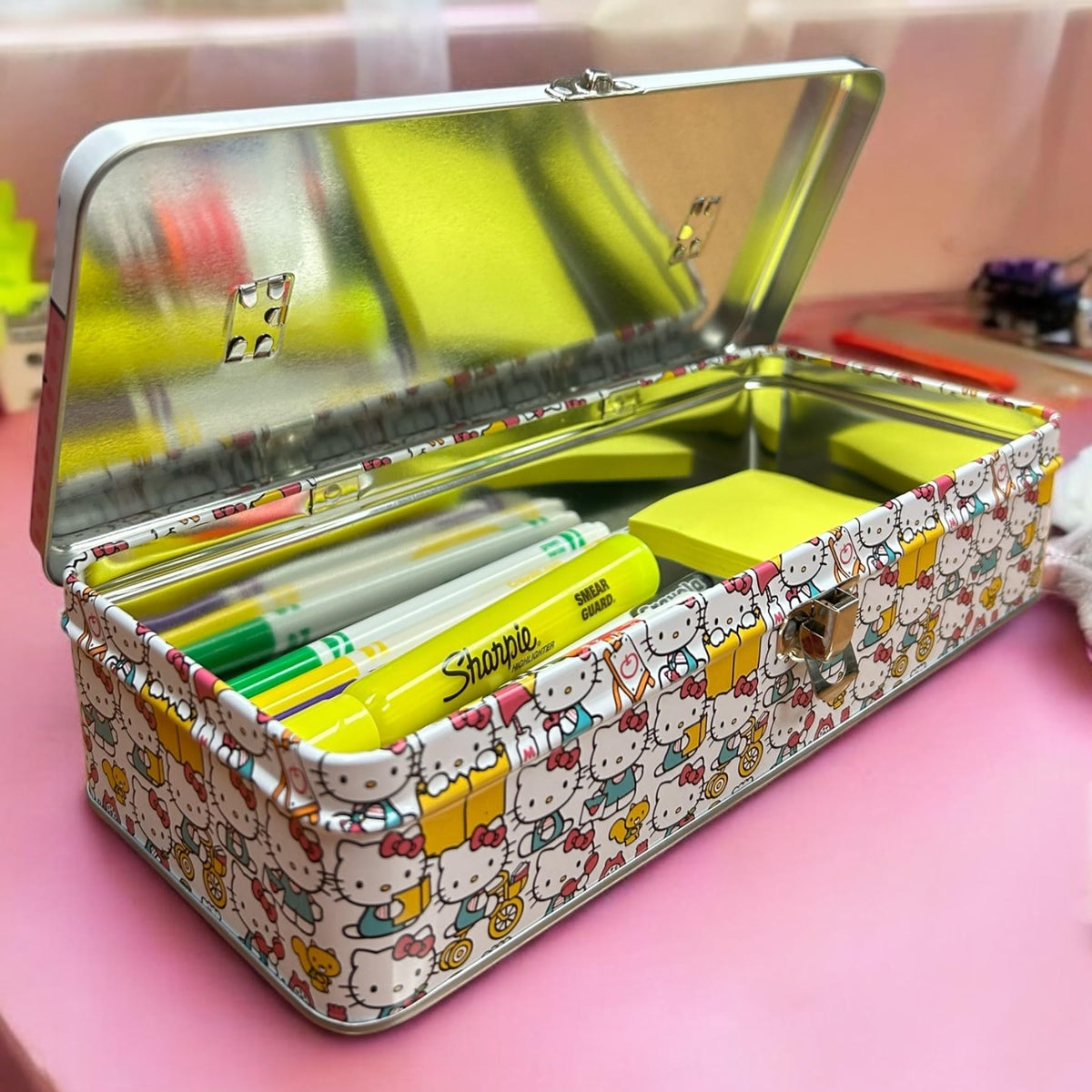 Box With Ruler Tin Box Company Large Storage Box with Ruler Handle, Hello Kitty ...
