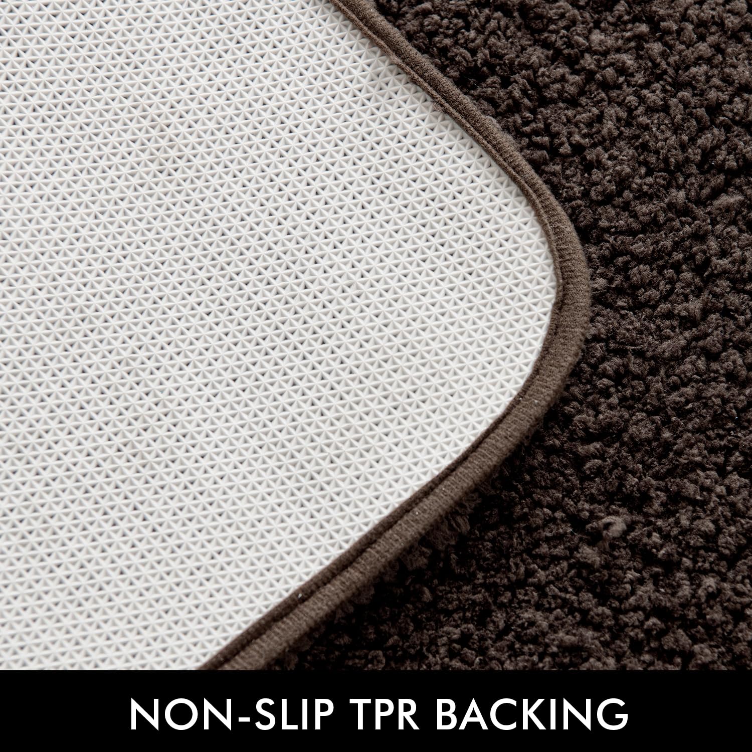 Miulee Brown Absorbent Bathroom Rugs, Soft Large Bath Mats Non-Slip And Quick-Drying For Bathroom Floor Bathtub Showers, Machine