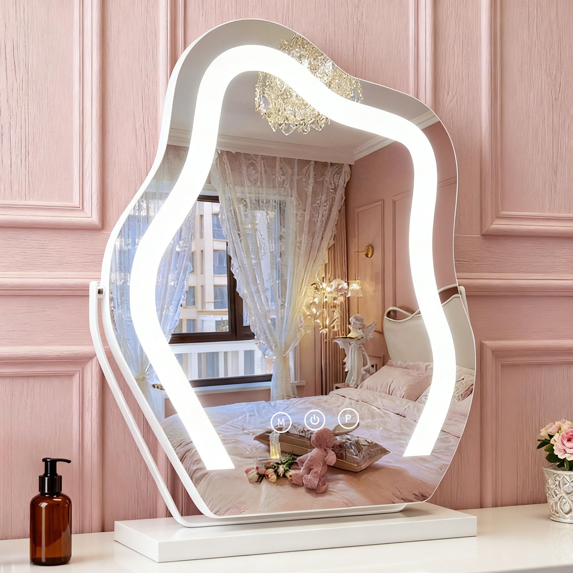 Odernirror 17 Makeup Mirror with Lights Tabletop Cloud Shaped