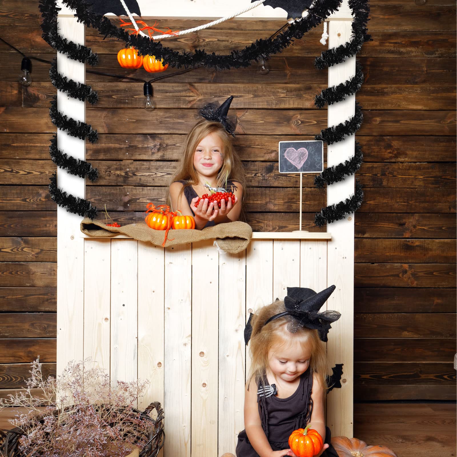 Shappy 393.7 ft 6 Roll Halloween Tinsel Garland Glitter Shiny Tinsel Garland Metallic Foil Hanging Decor for Parade Float Christ