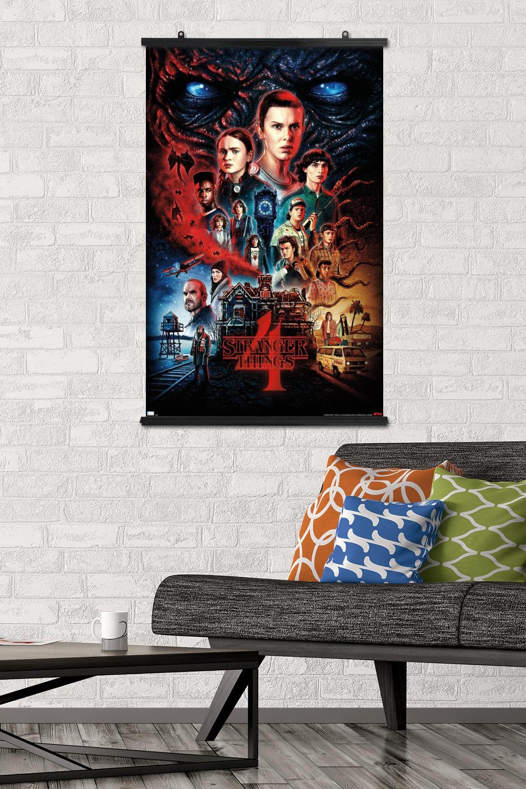 Trends International Netflix Stranger Things: Season 4 - One Sheet Wall Poster, 22.375'' X 34'', Poster & Clip Bundle