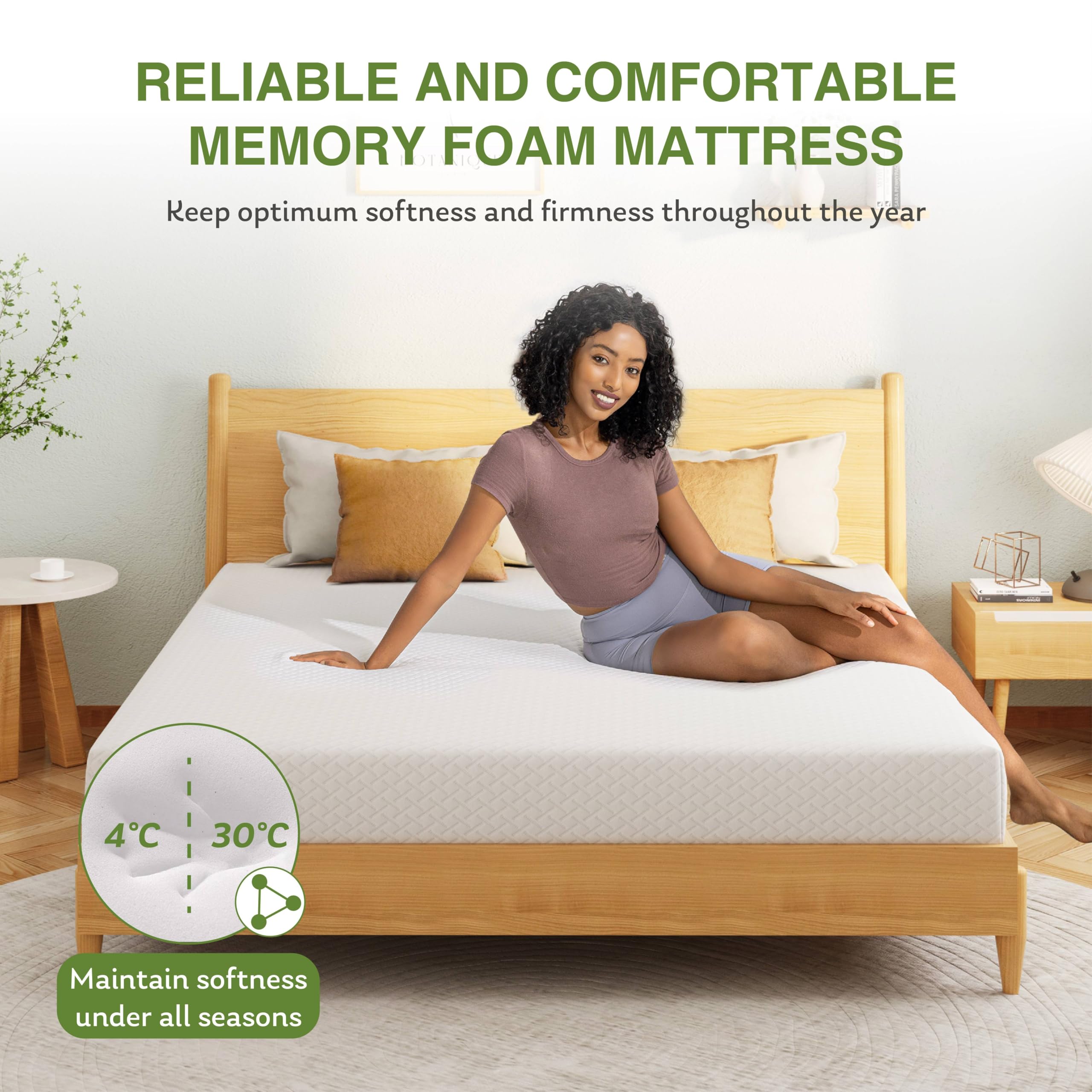 Egohome 5 Inch Full Size Mattress For Kids, Memory Foam Mattress With Cooling Green Tea Gel, Relieve Pressure With Medium Firm S