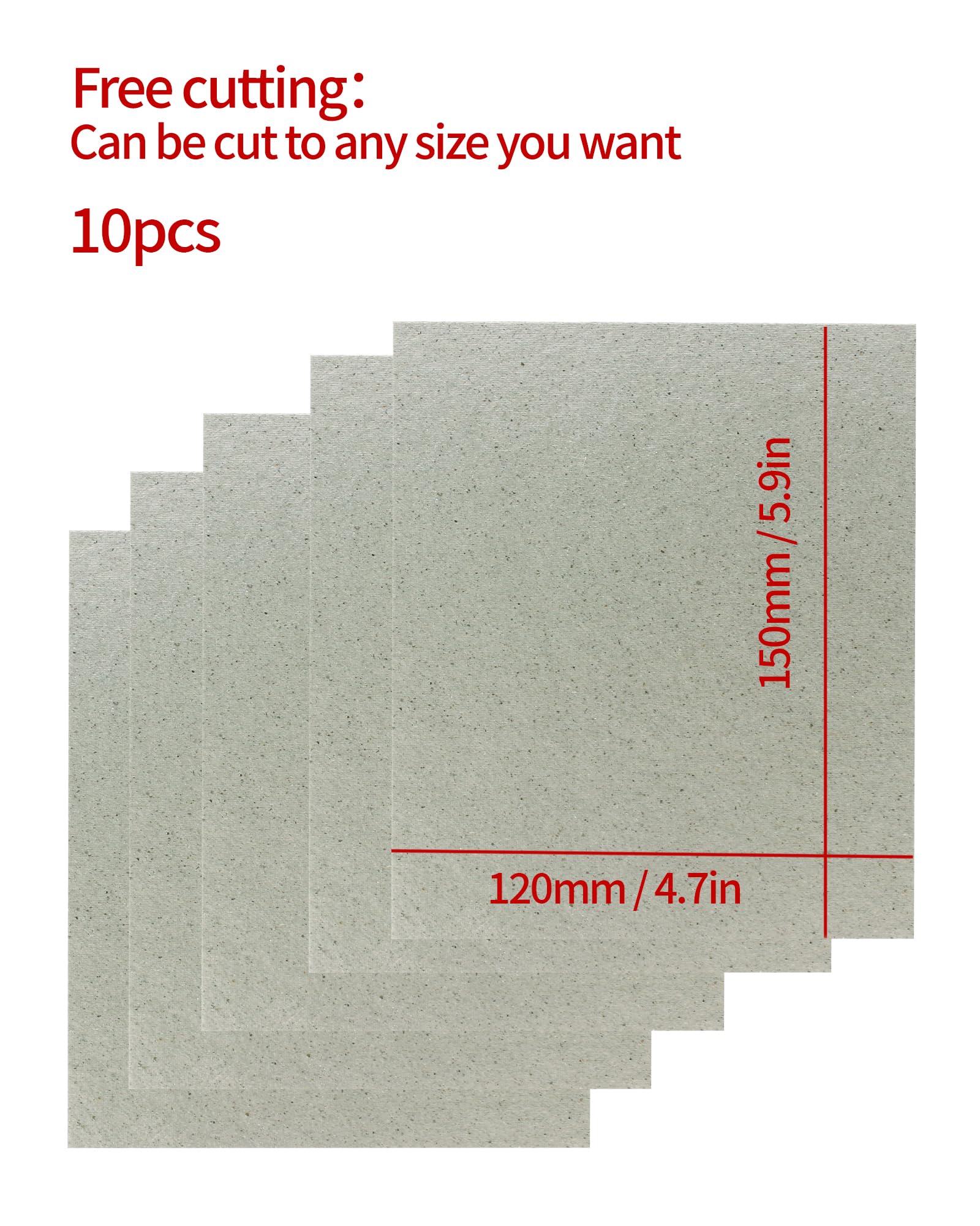 Yqboom 10 Pcs Waveguide Cover, Universal Mica Sheet For All Microwave Oven, Cut To Size, 150X120Mm, 10 Pack