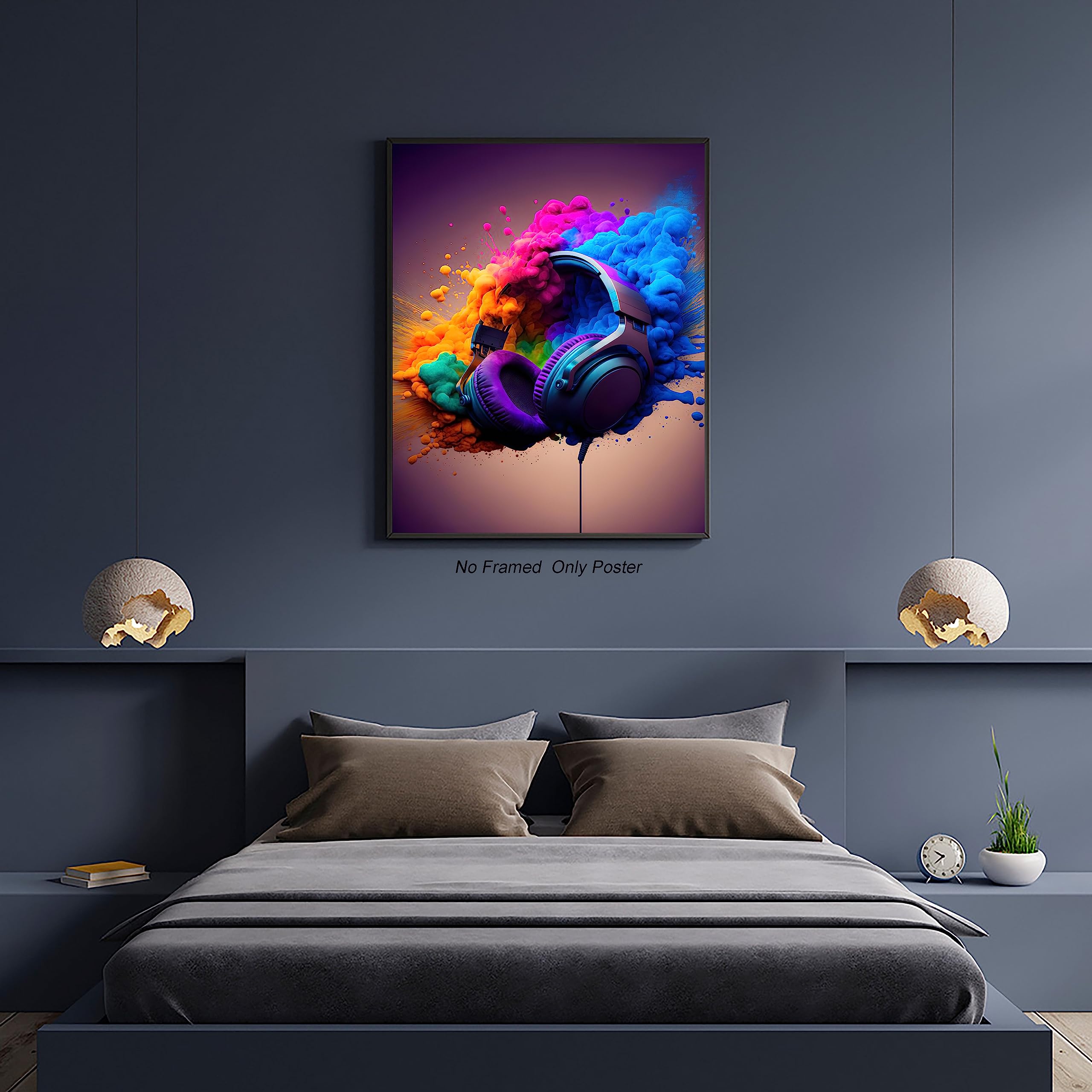 Video Game Wall Art Gaming Poster Modern Colorful Gaming Posters Headphone Pictures Wall Decor Game Controller Wall Art Canvas G