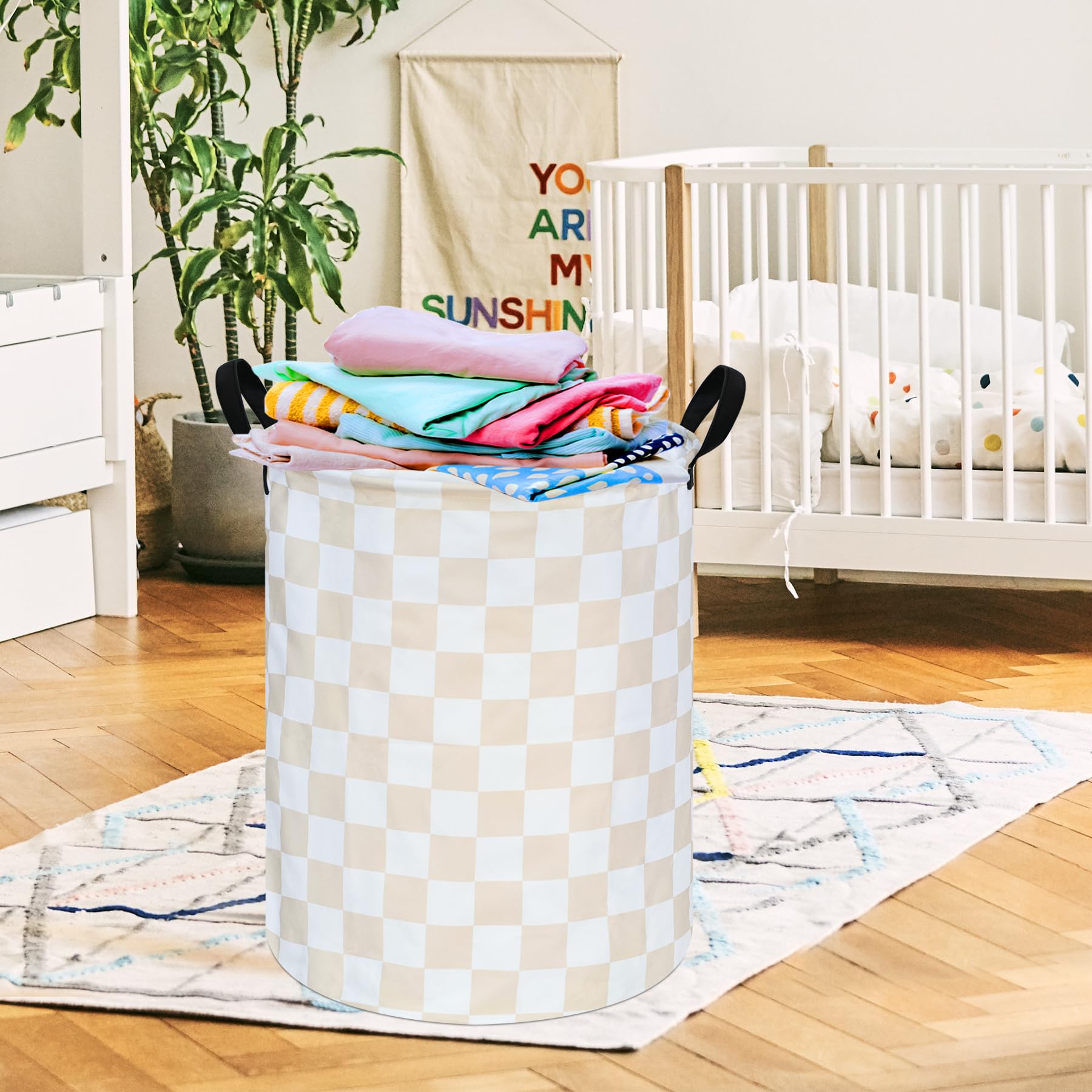 MAIZMZ Girls Laundry Basket Cute Kids Hamper Room Decor Storage Basket,Toy Box Canvas Collapsible Organizer Bins for Home/Dorm/K