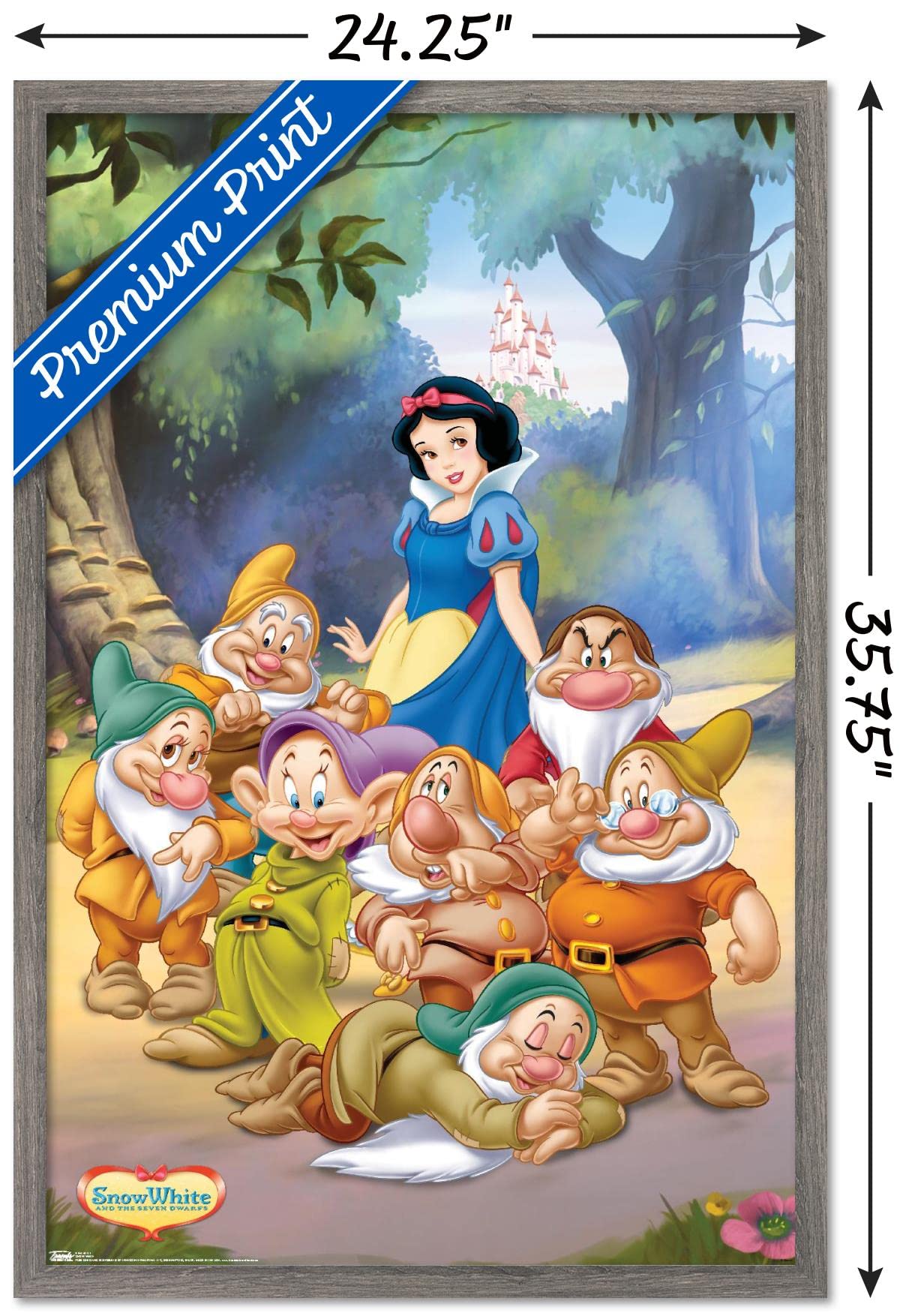 Trends International Snow White Wall Poster, 22.375" x 34", Barnwood Framed, Model FR6111BWD22X34