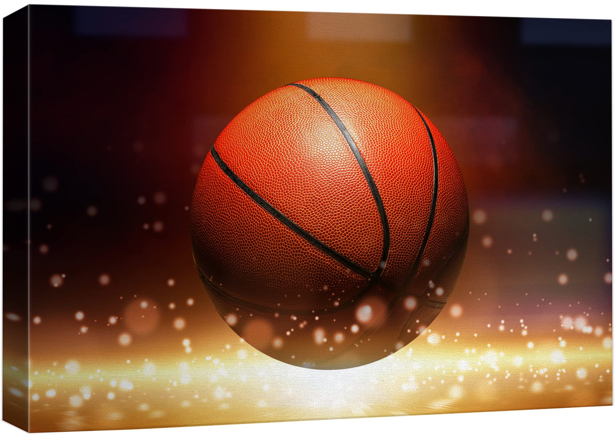 Wall26 Canvas Print Wall Art Bokeh Effect Sparkle Vibrant Neon Basketball Boys Room Decor Sports Fitness Photography Realism Dec