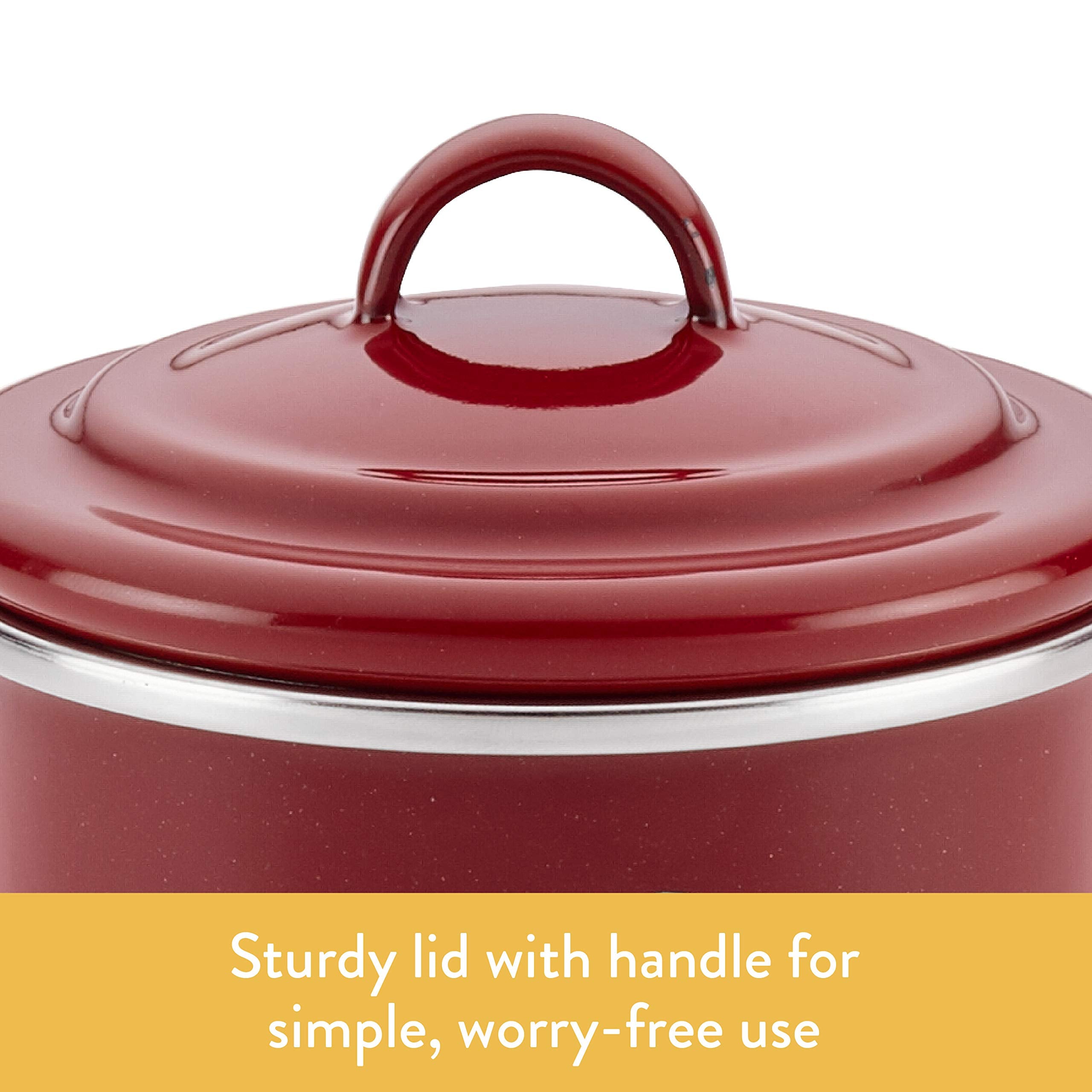 Ayesha Curry Enamel on Steel Bacon Grease Can / Bacon Grease Container - 4 Inch  Red