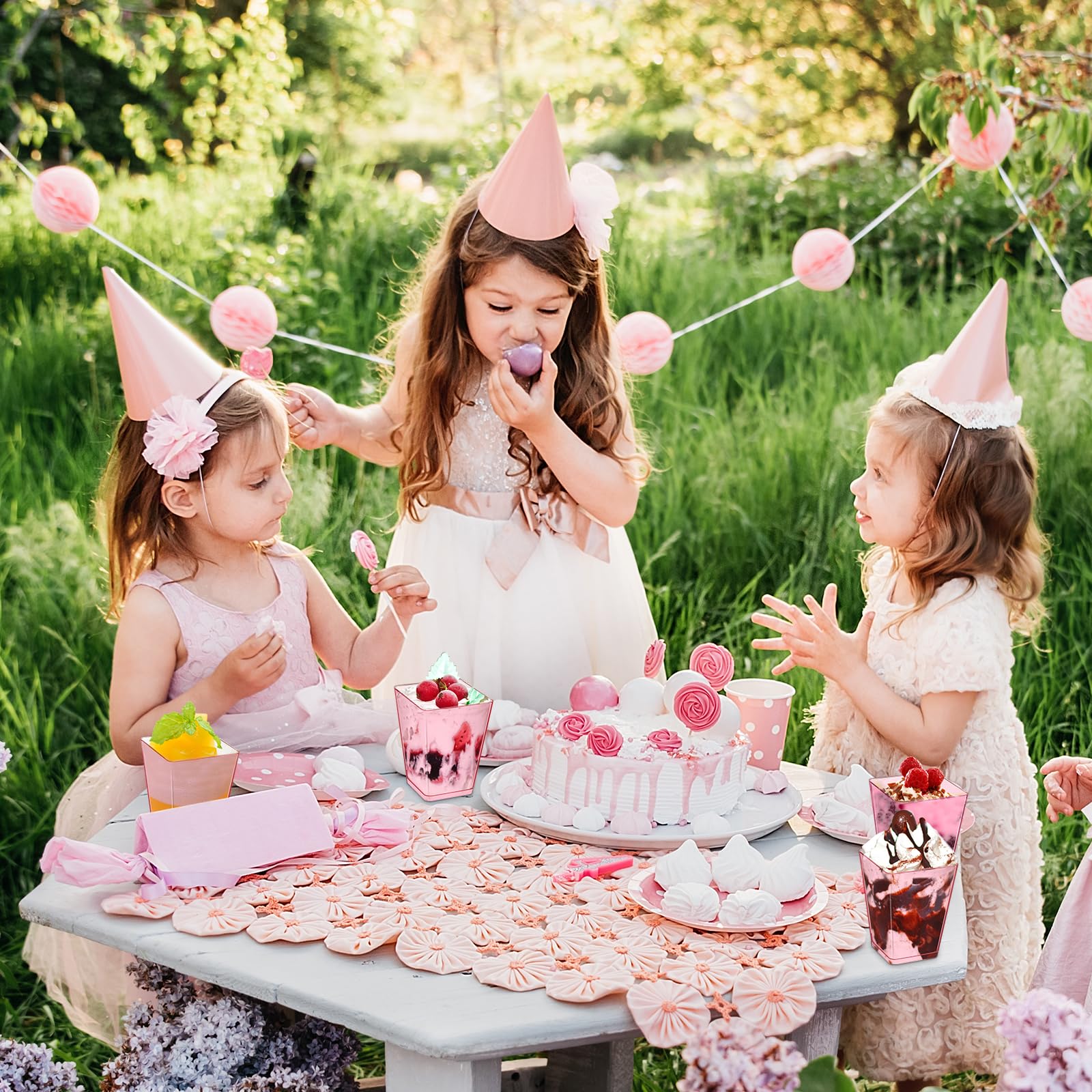 Mifoci 50 Pcs 5 Oz Plastic Dessert Cups Appetizer Cups For Parties Mini Square Disposable Dessert Cups Clear Parfait Cups Desser