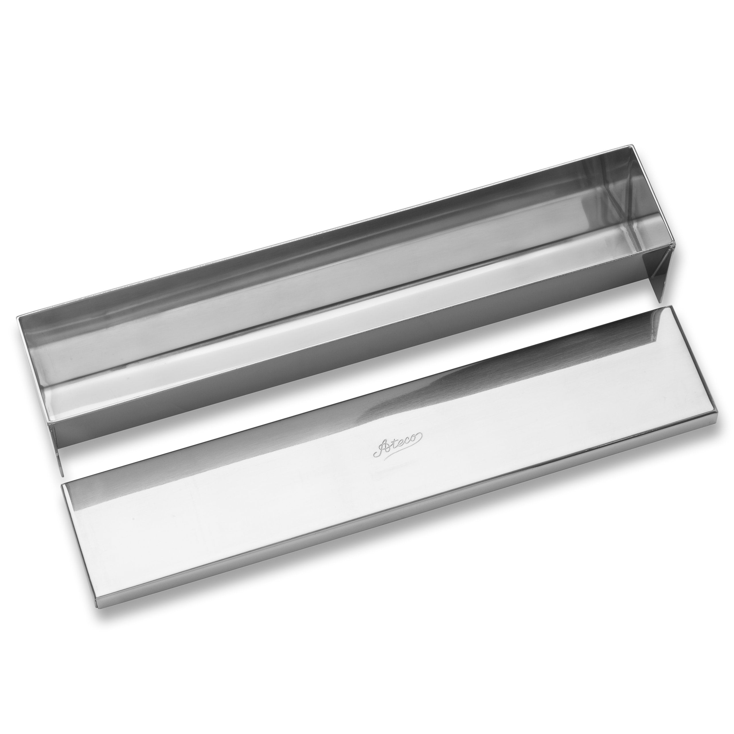 Ateco Stainless Steel Terrine Mold With Cover, Flat Bottom, 11.75 By 2.25-Inches, Silver