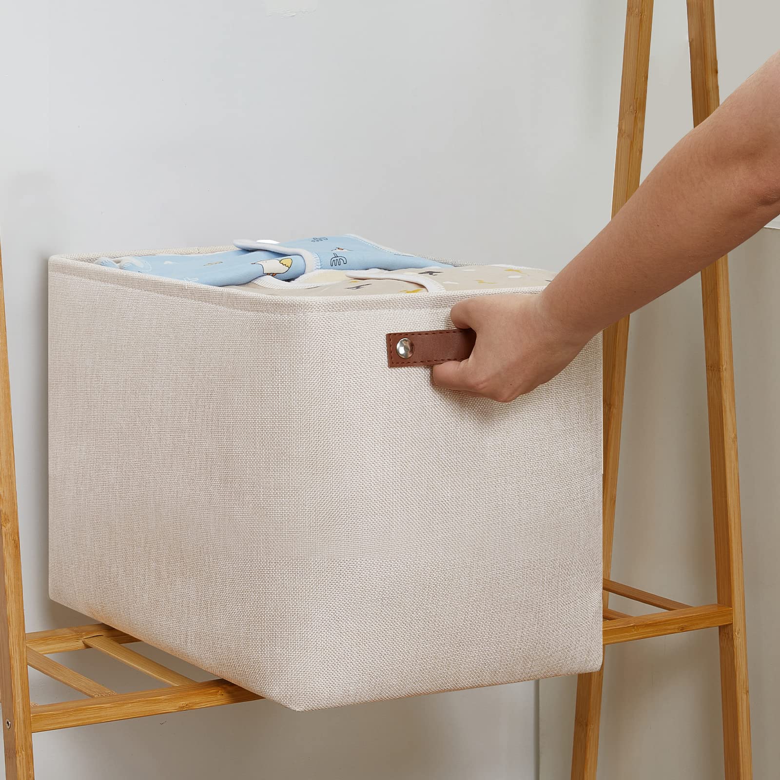 Dullemelo Storage Baskets Large 16''X12''X12'' Tall Rectangular Baskets Fabric Storage Bins For Organizing [1 Pack] Collapsible