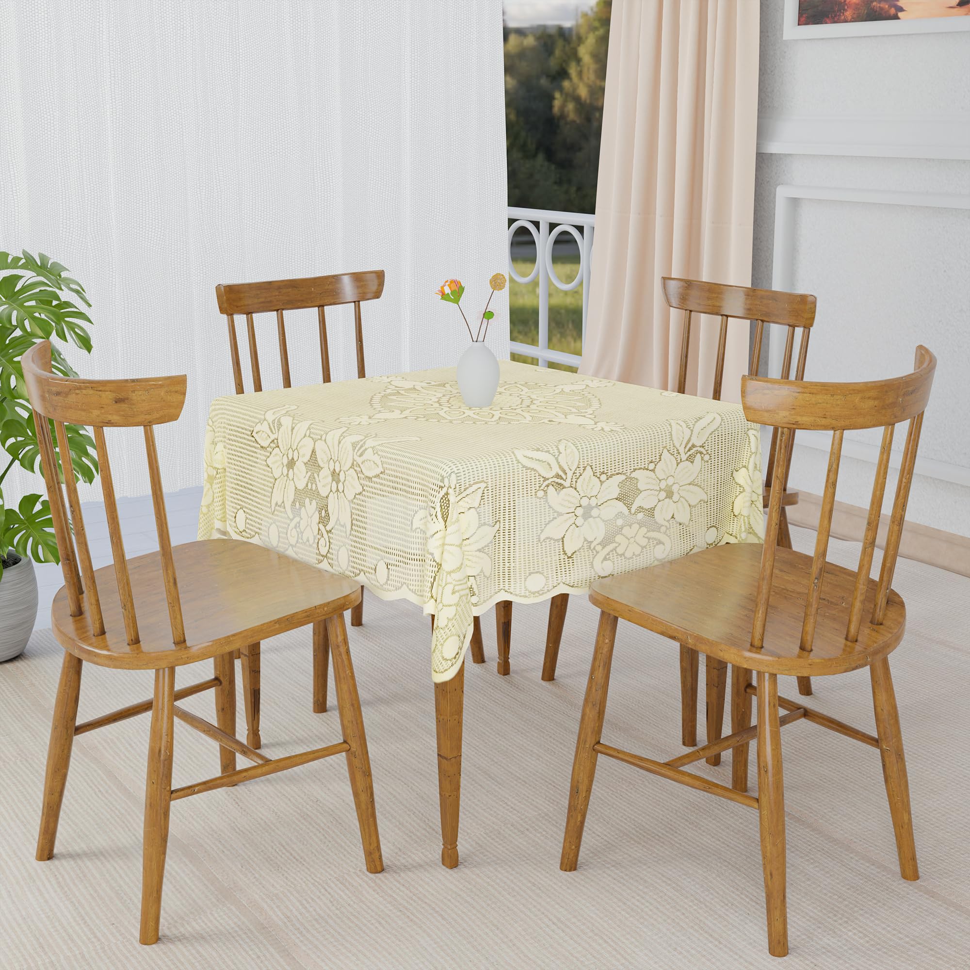 Kuber Industries 40x40 Inches Cotton 4 Seater Square Table Cover | Multipurpose Kitchen Table Clothes Cover/Protector  Ideal fo