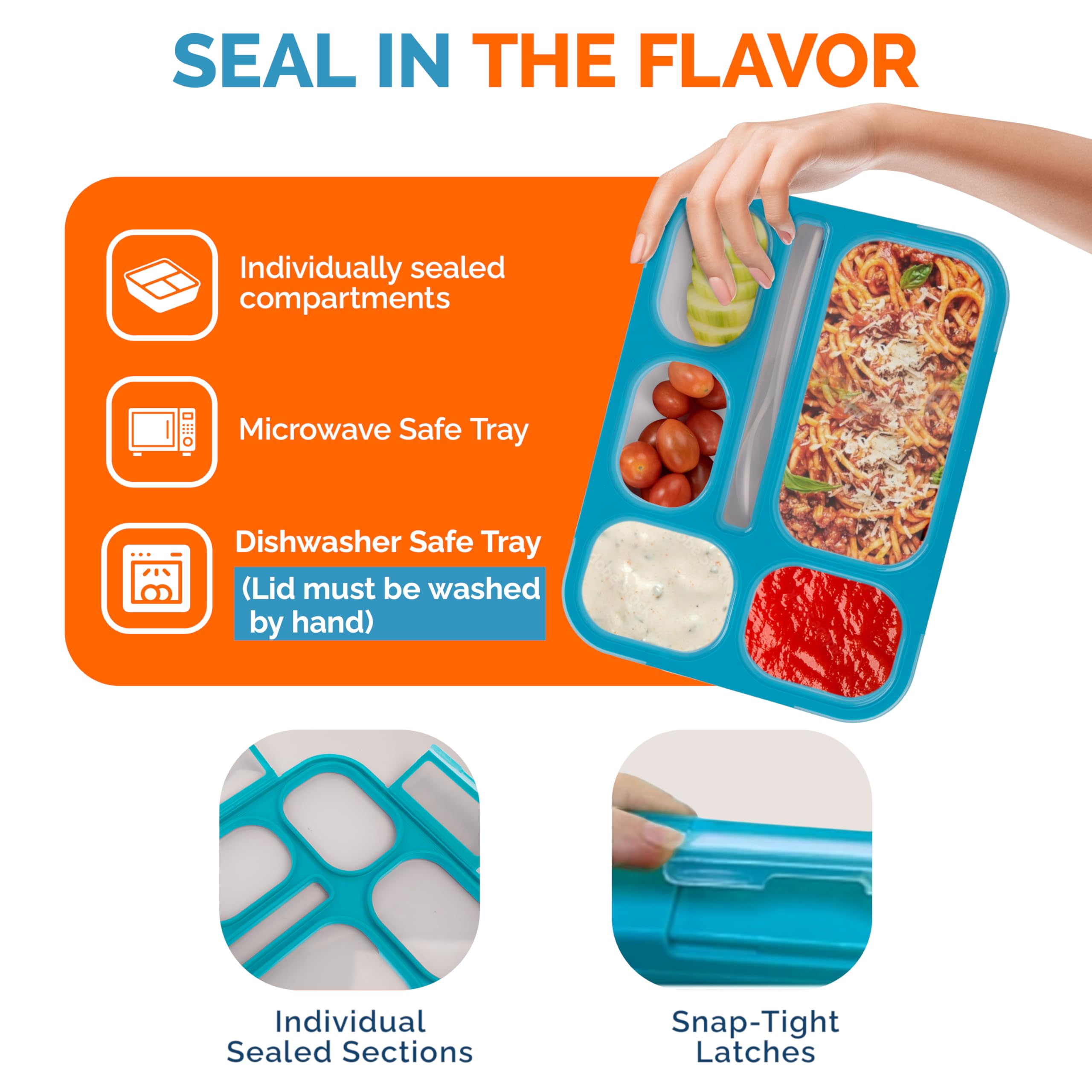 Bento Box Lunch-Box for Kids Adults | Kid Snack Lunch Containers | Leakproof School Bentobox 6 Compartment Leakproof Container for Boys Girls Womens Lunches | Utensils | Blue Set?