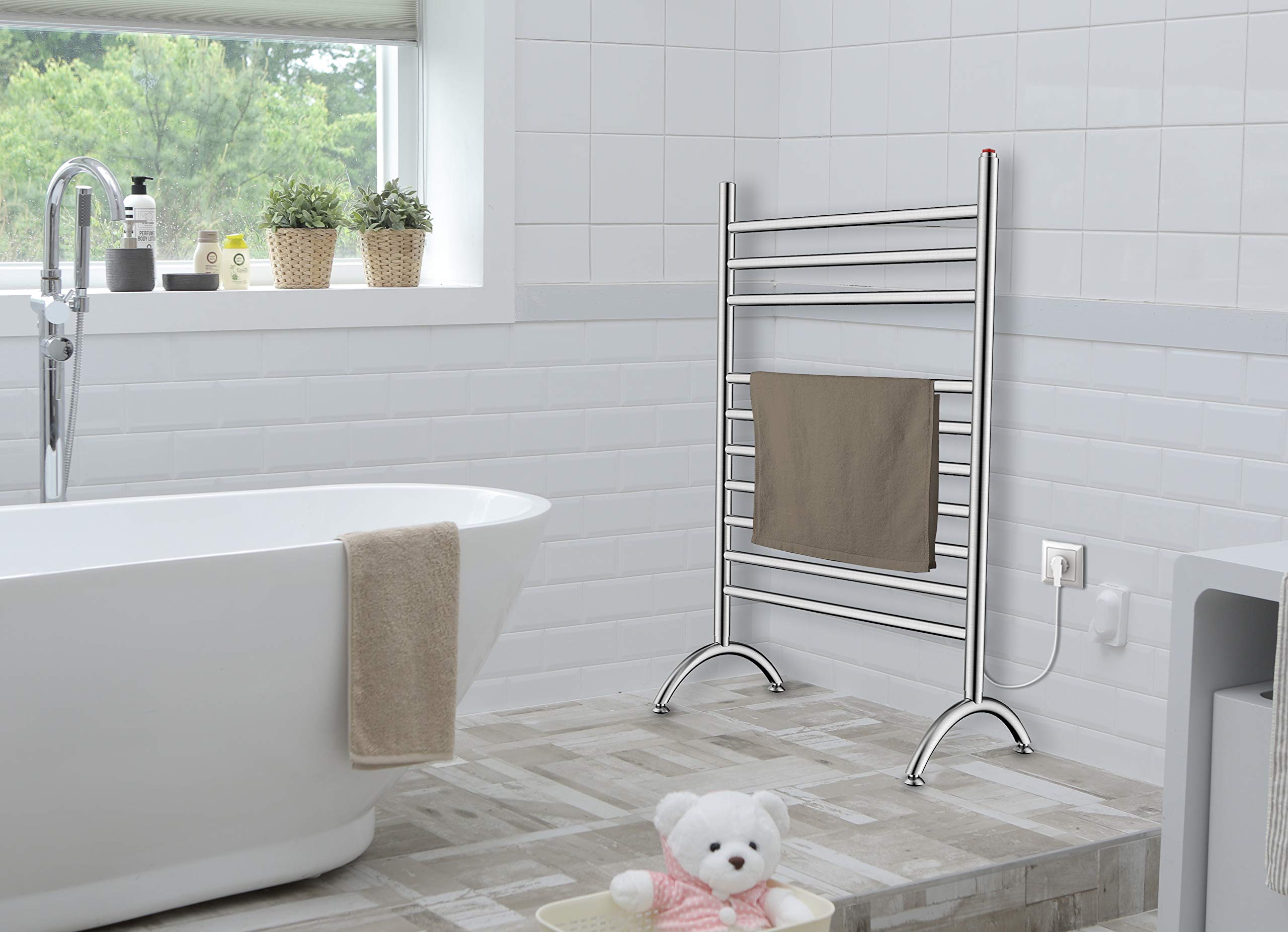 Kingston Brass TWF3123SN Templeton Freestanding Plug-In Towel Warmer  Brushed