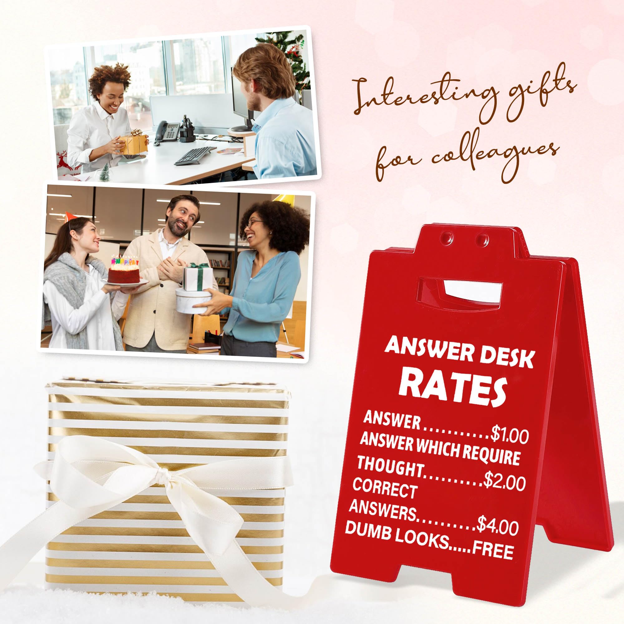 White Elephant Gifts Christmas Stocking Stuffers Boss Day Gifts decorations Funny Office Gag Gifts for Coworker Answer Desk Rate