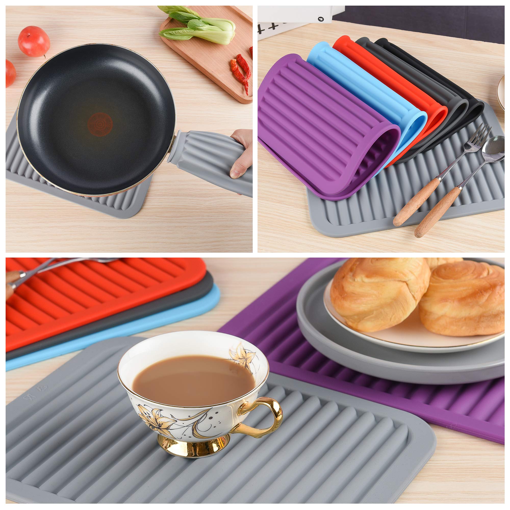 Spuvgvc Silicone Trivet Mat-Trivets For Hot Pots&Pans-Hot Pads For Kitchen-Versatile Trivets For Hot Dishes-Heat Resistant Mats