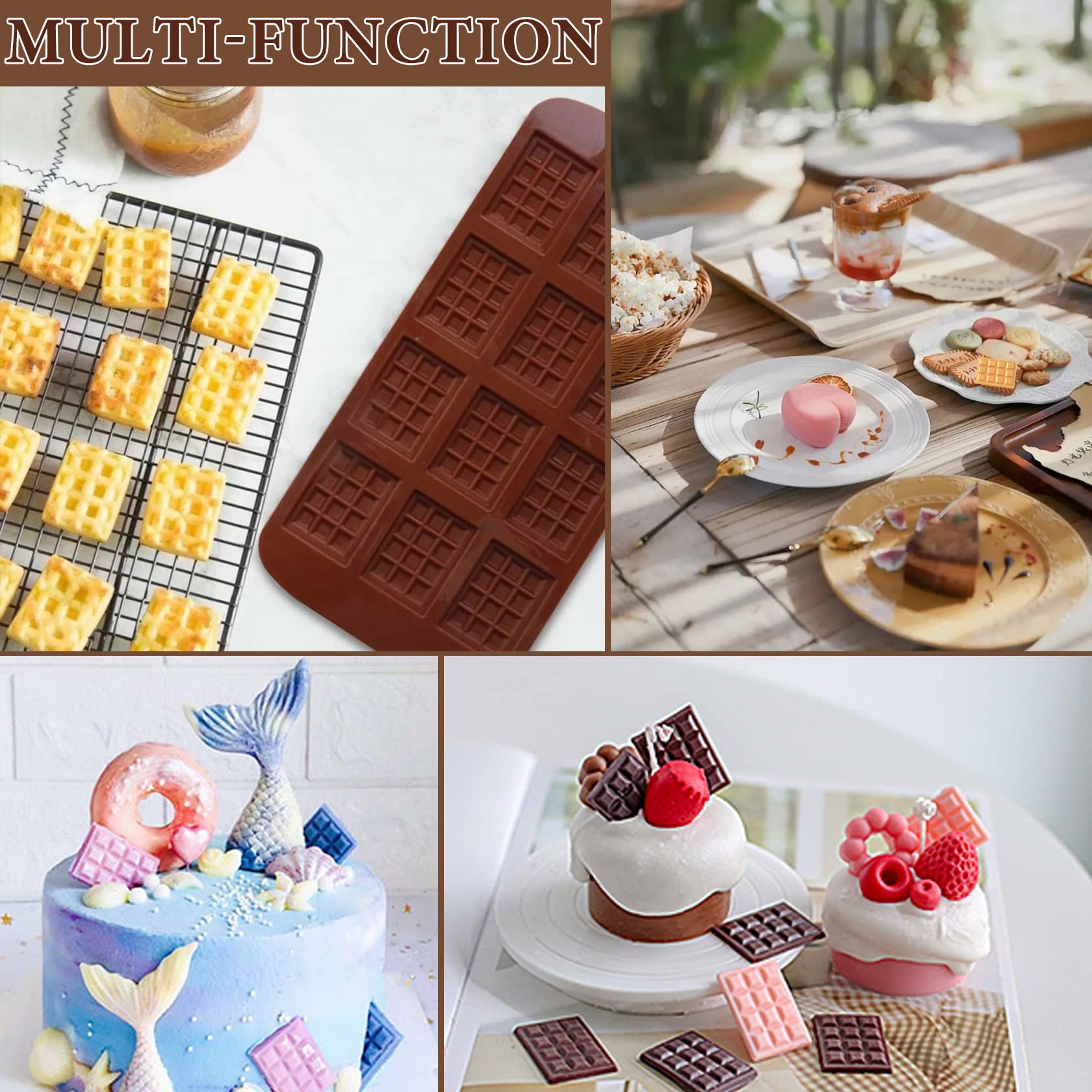 2Pcs Chocolate Molds Silicone,Mini Rectangular Shaped Chocolate Bar Mold Non-Stick Mini Chocolate Candy Mold Silicone For Chocol