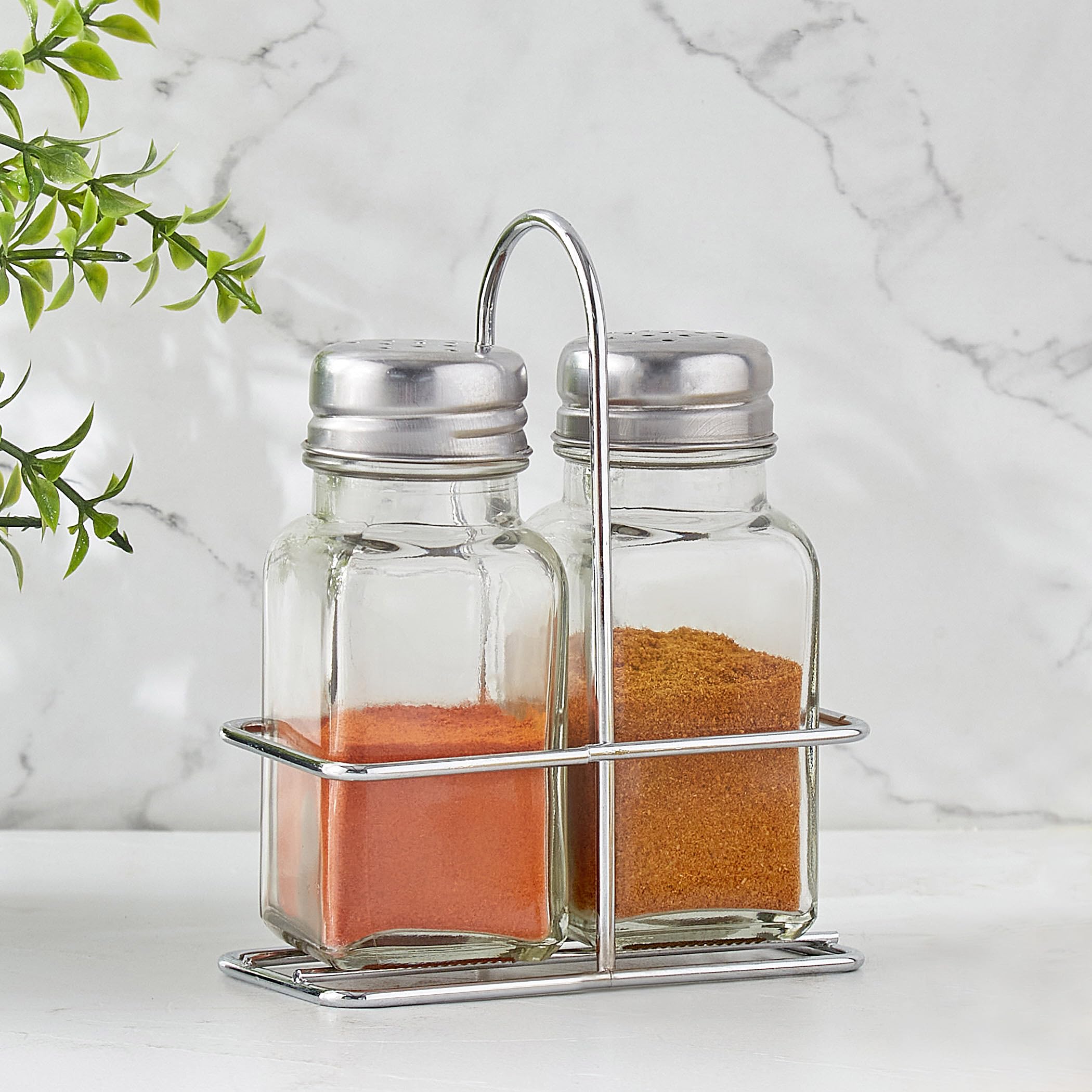 Home Centre Pacific Blithe Set of 2 Glass Spice Jars with Stand  80ml