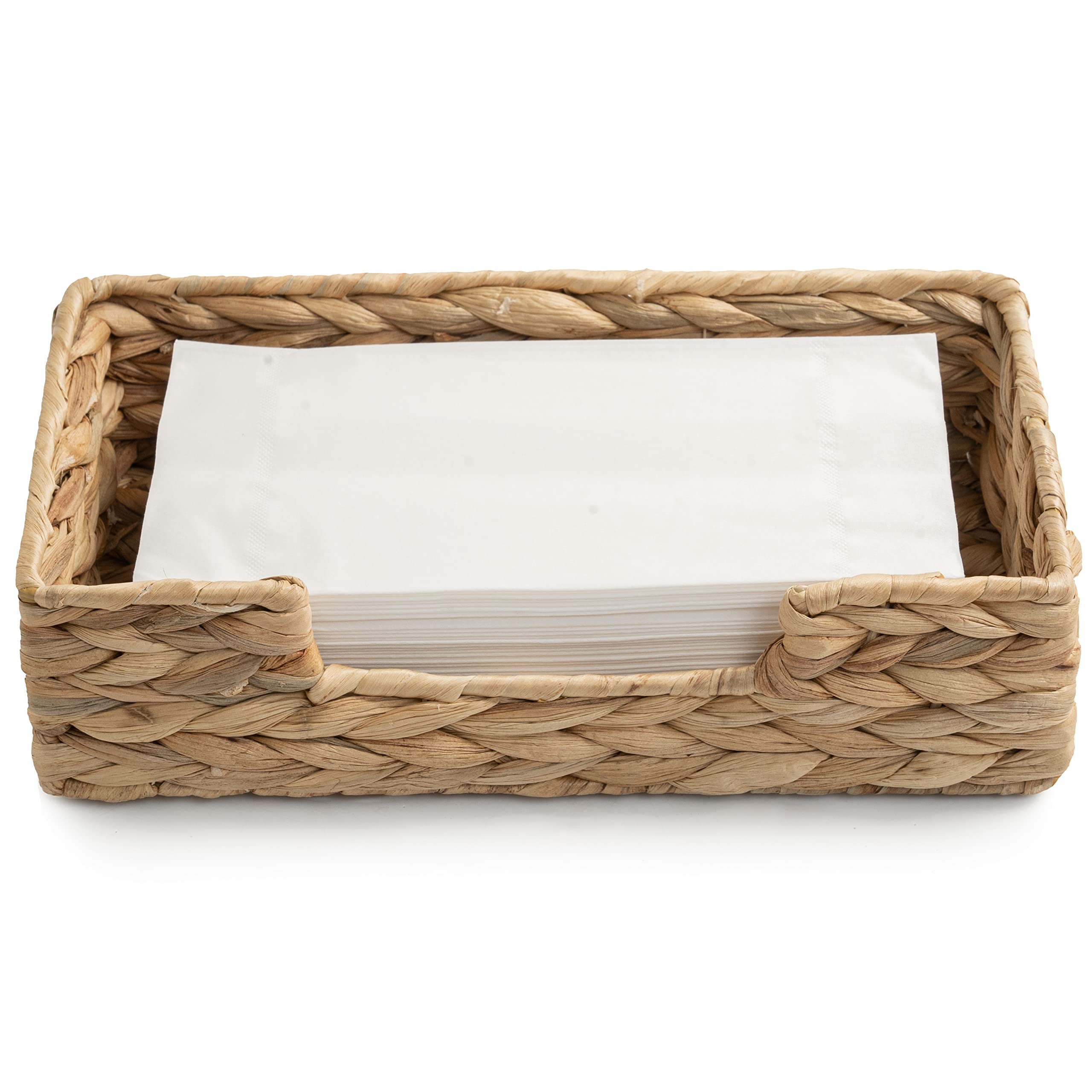 Claynix Rattan Napkin Holders For Table, Napkins Holder For Paper Napkins, Kitchen Luncheon Paper On Boho Dining Countertop - Re